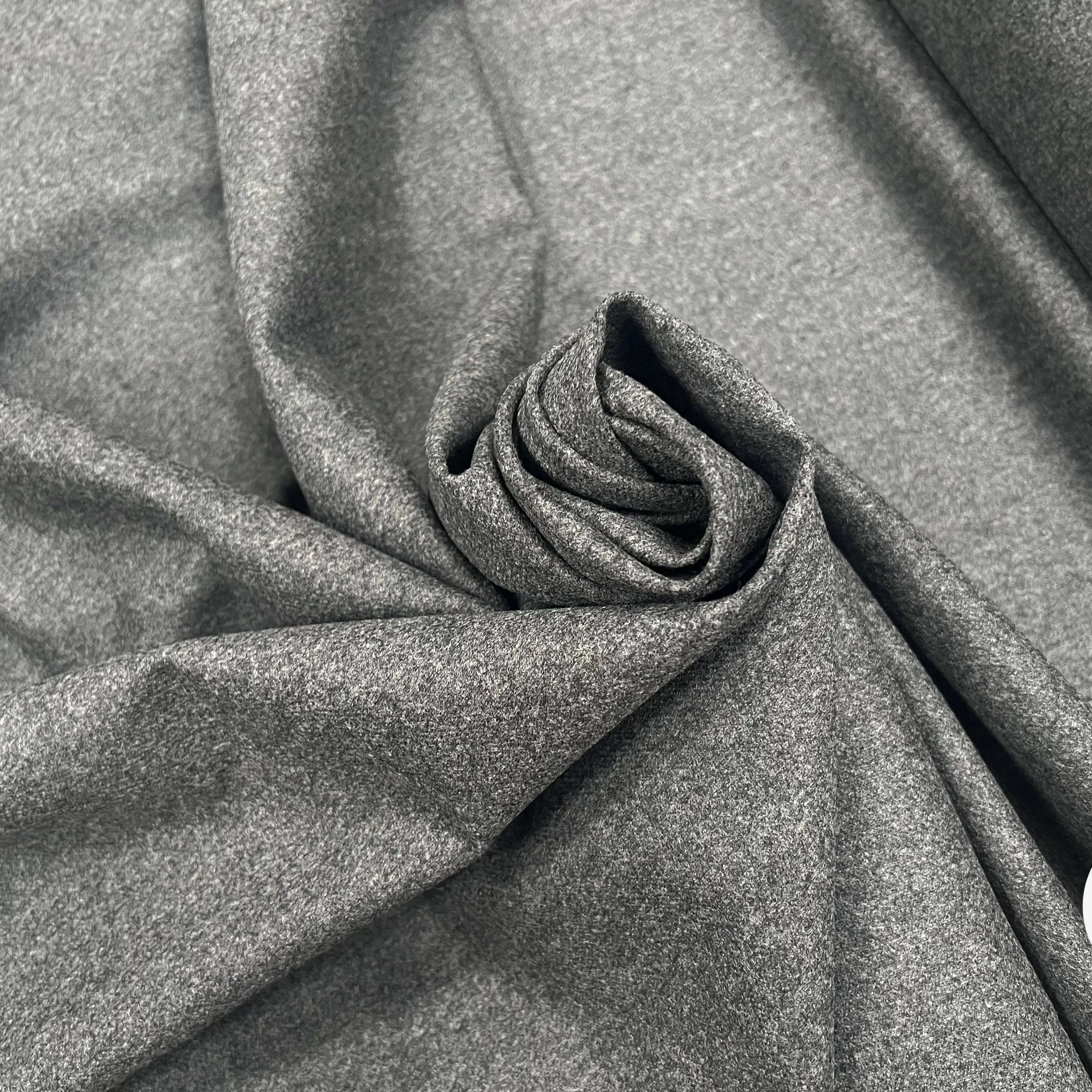 FLANELLE DE LAINE GRIS MOUCHETÉ UNI - My Little Coupon