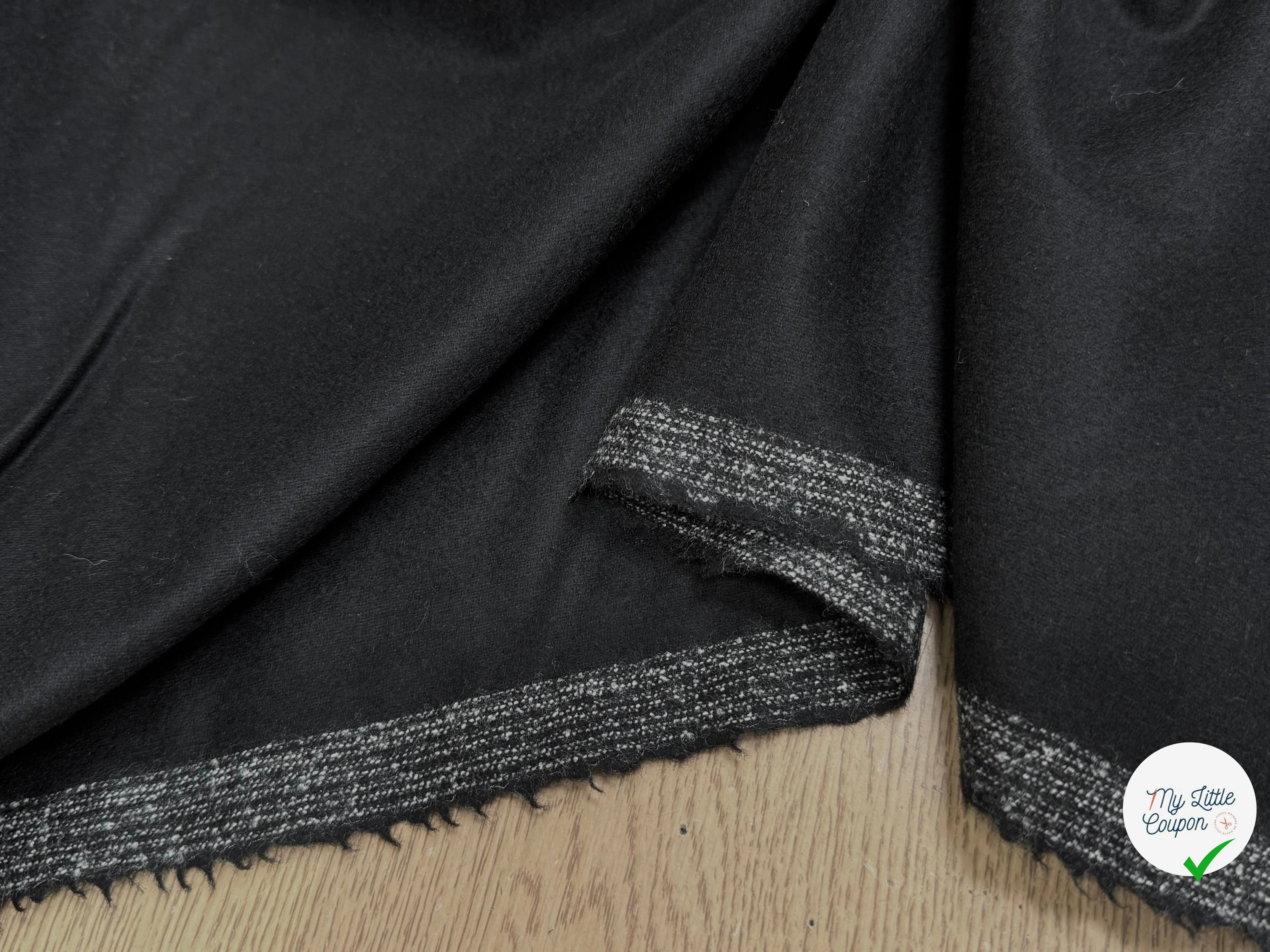 FLANELLE DE LAINE NOIR PROFONDE ULTRA CHIC - My Little Coupon
