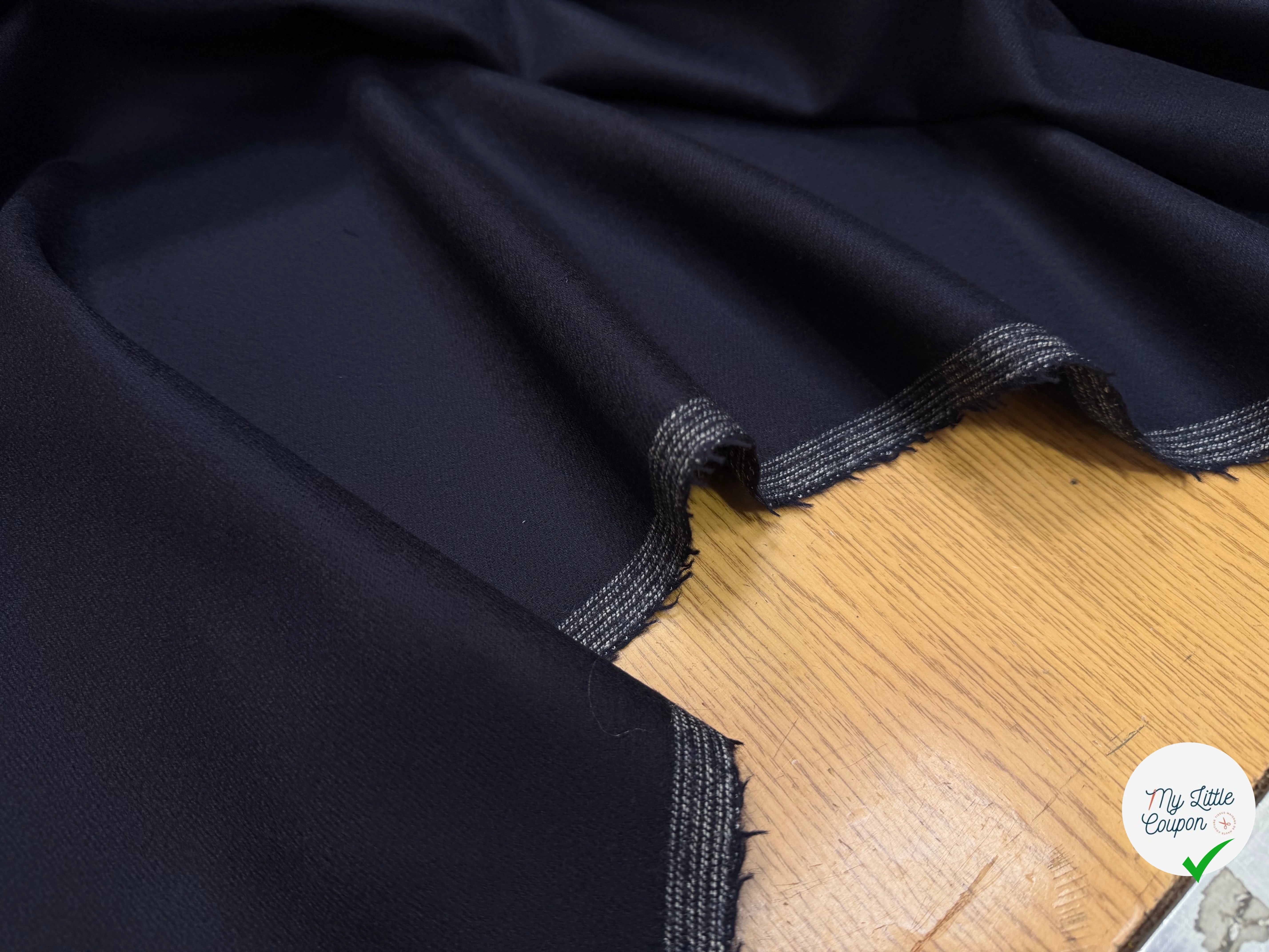 FLANELLE DE LAINE SERGÉE MARINE ULTRA CHIC - My Little Coupon