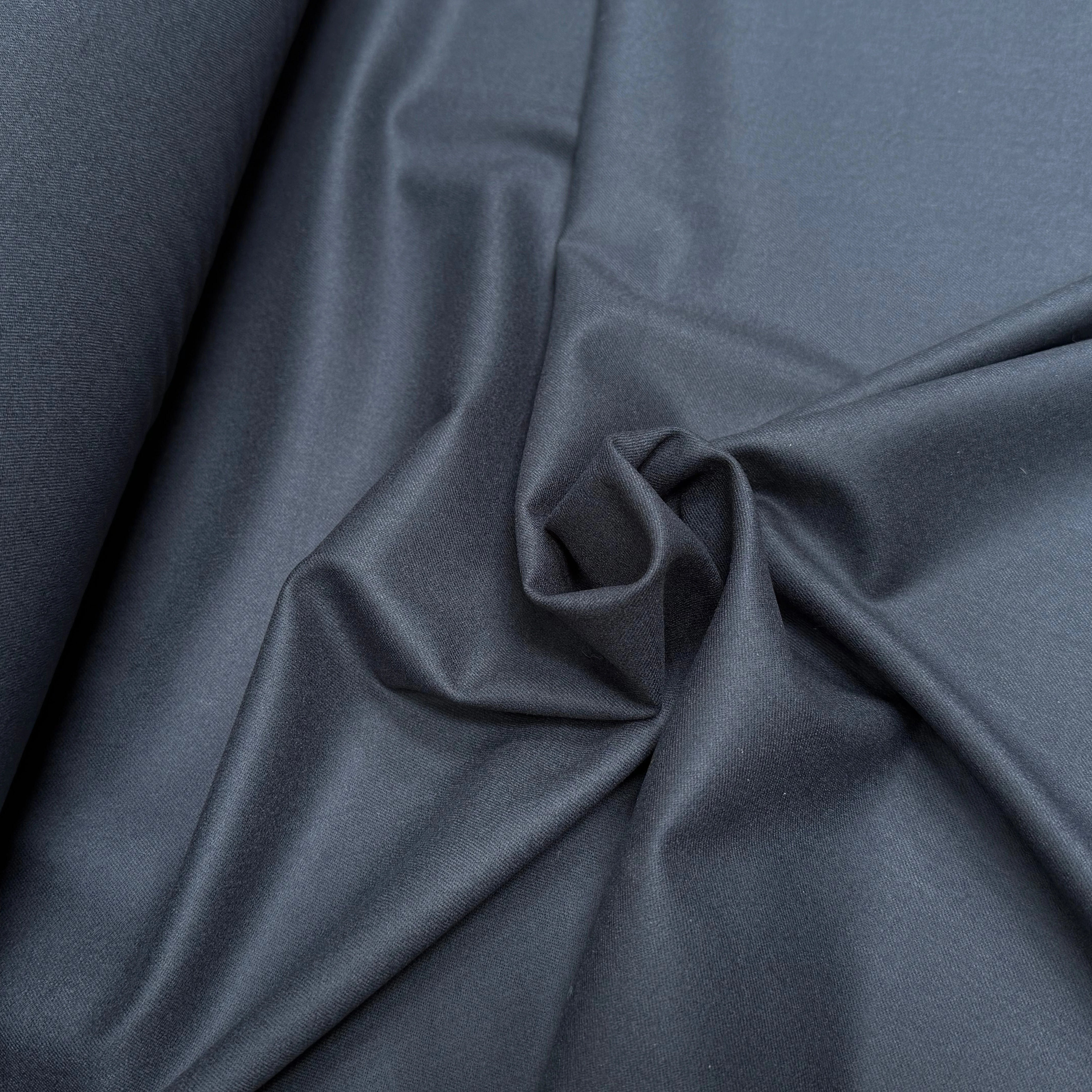 FLANELLE DE LAINE STRETCH BLEU CARBONE ULTRA BELLE - My Little Coupon