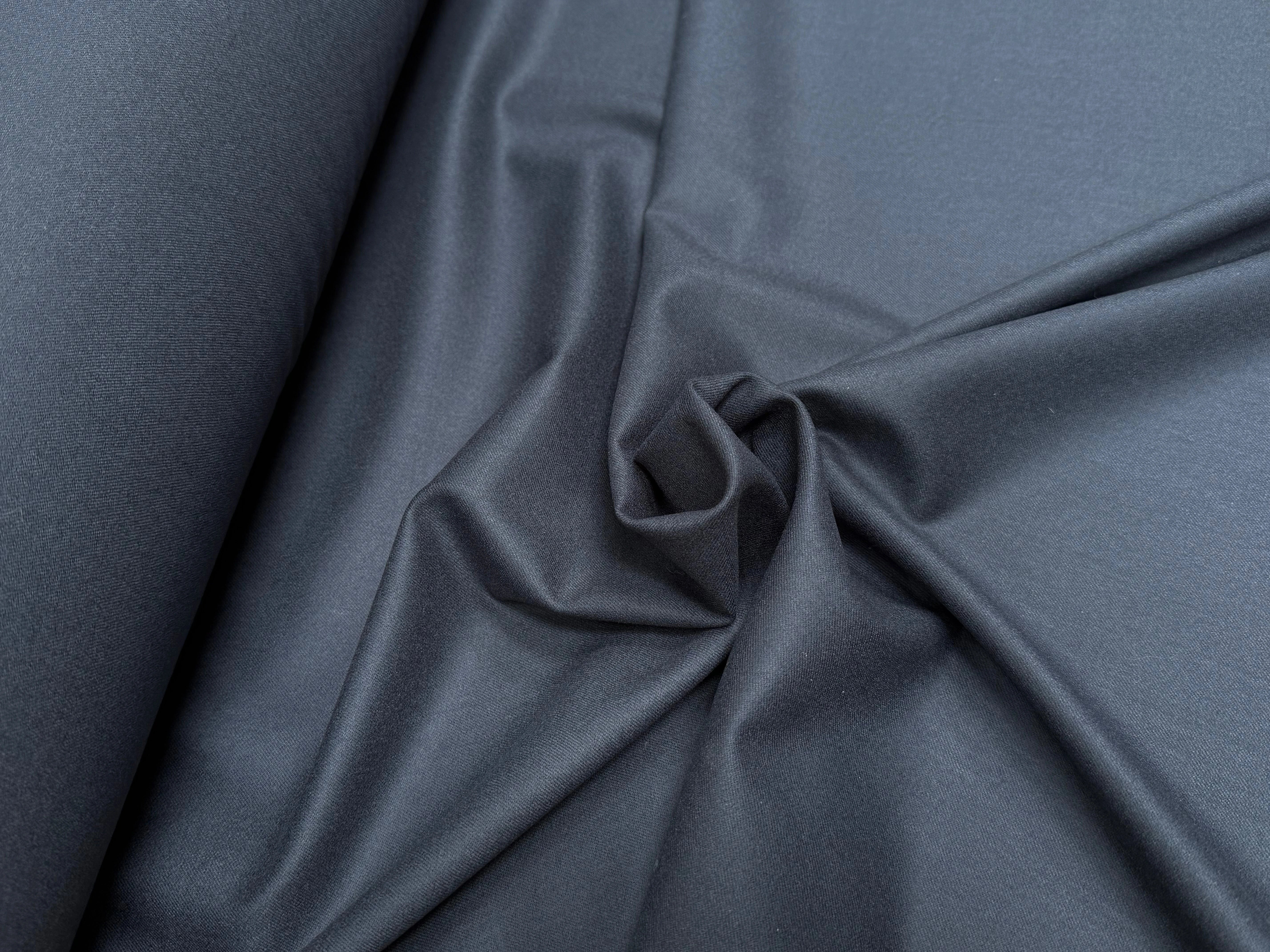FLANELLE DE LAINE STRETCH BLEU CARBONE ULTRA BELLE - My Little Coupon