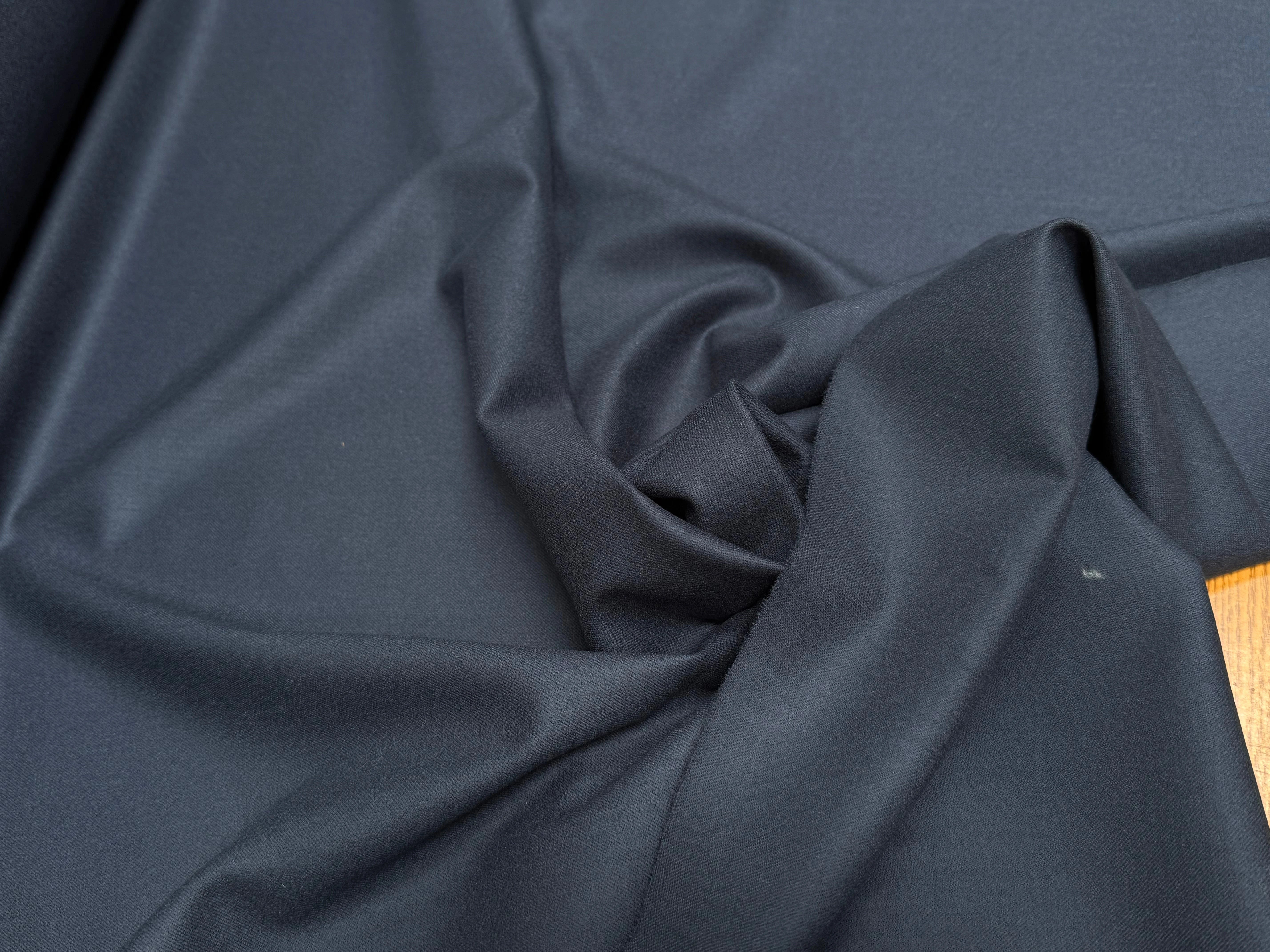 FLANELLE DE LAINE STRETCH BLEU CARBONE ULTRA BELLE - My Little Coupon