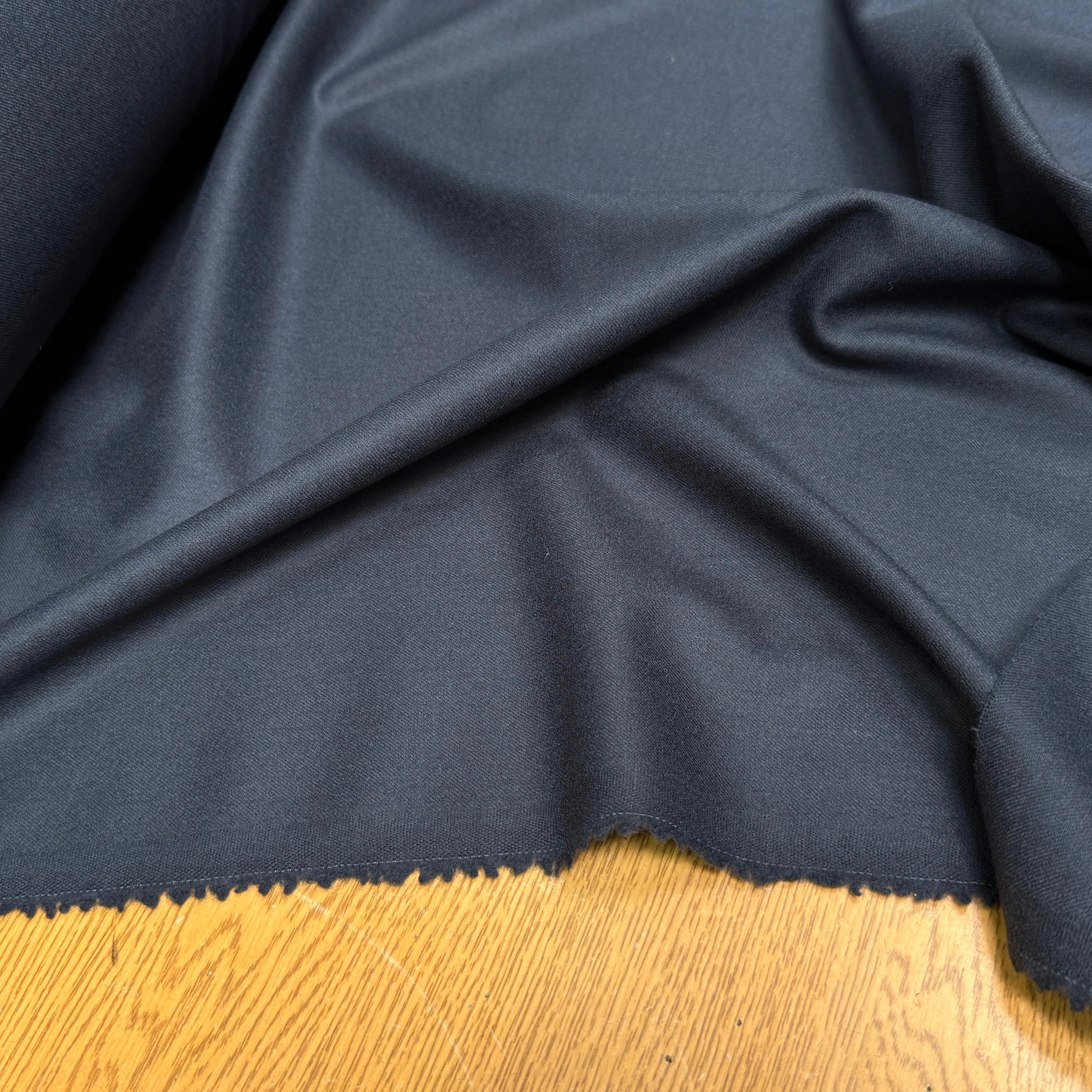 FLANELLE DE LAINE STRETCH BLEU CARBONE ULTRA BELLE - My Little Coupon