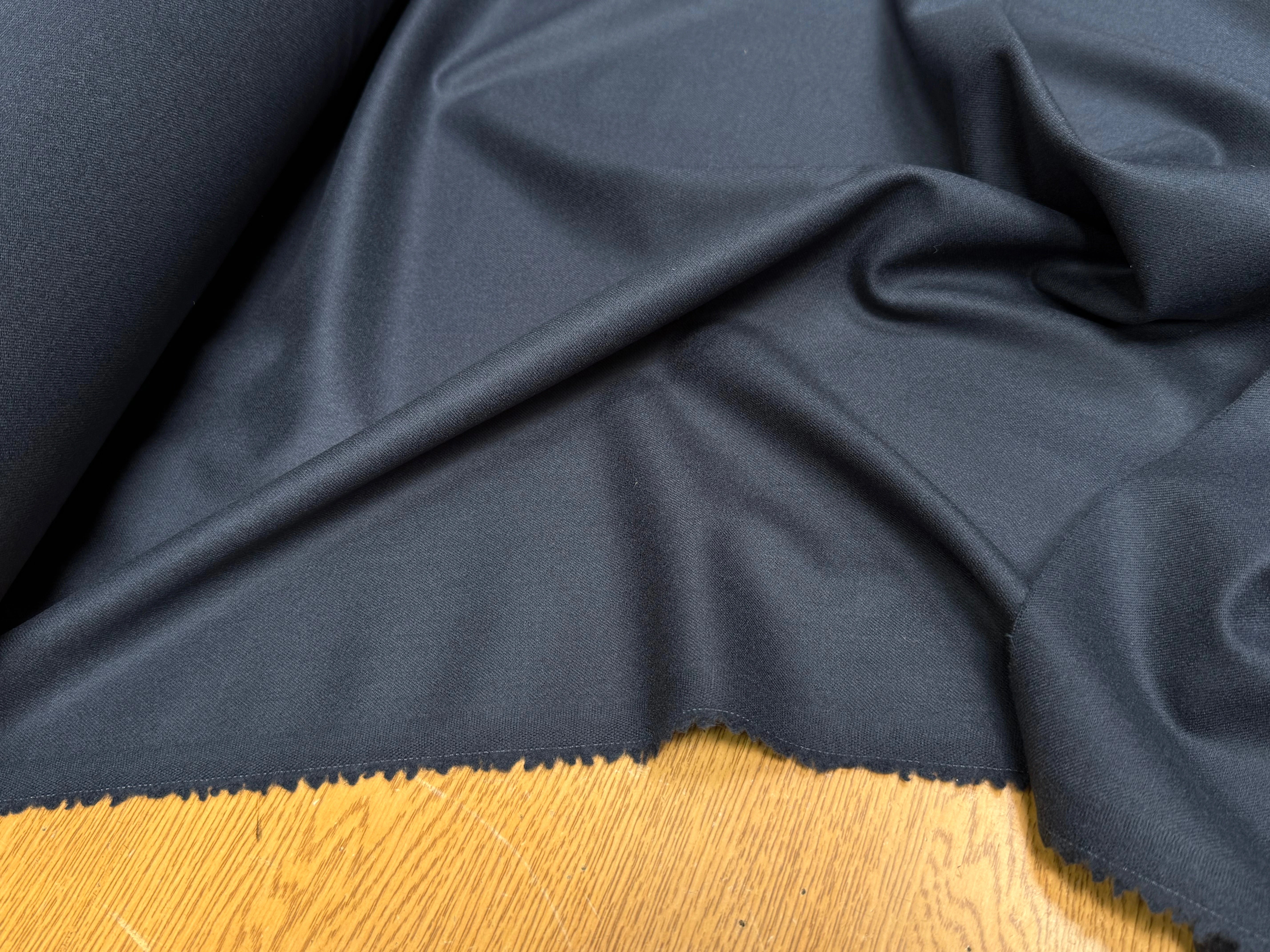 FLANELLE DE LAINE STRETCH BLEU CARBONE ULTRA BELLE - My Little Coupon