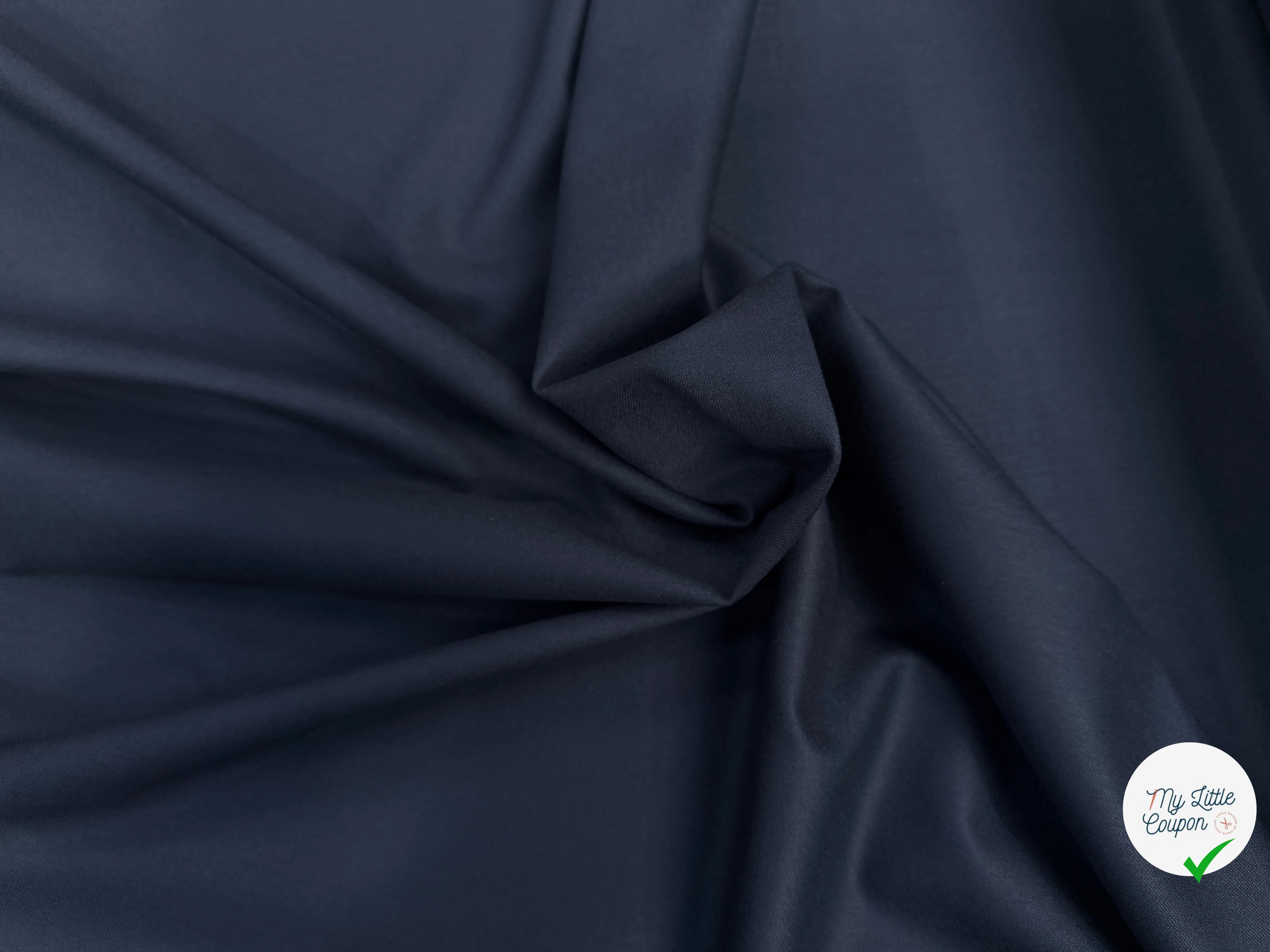 FLANELLE LAINE VIERGE SERGÉE BLEU ARDOISE 4%EA - My Little Coupon