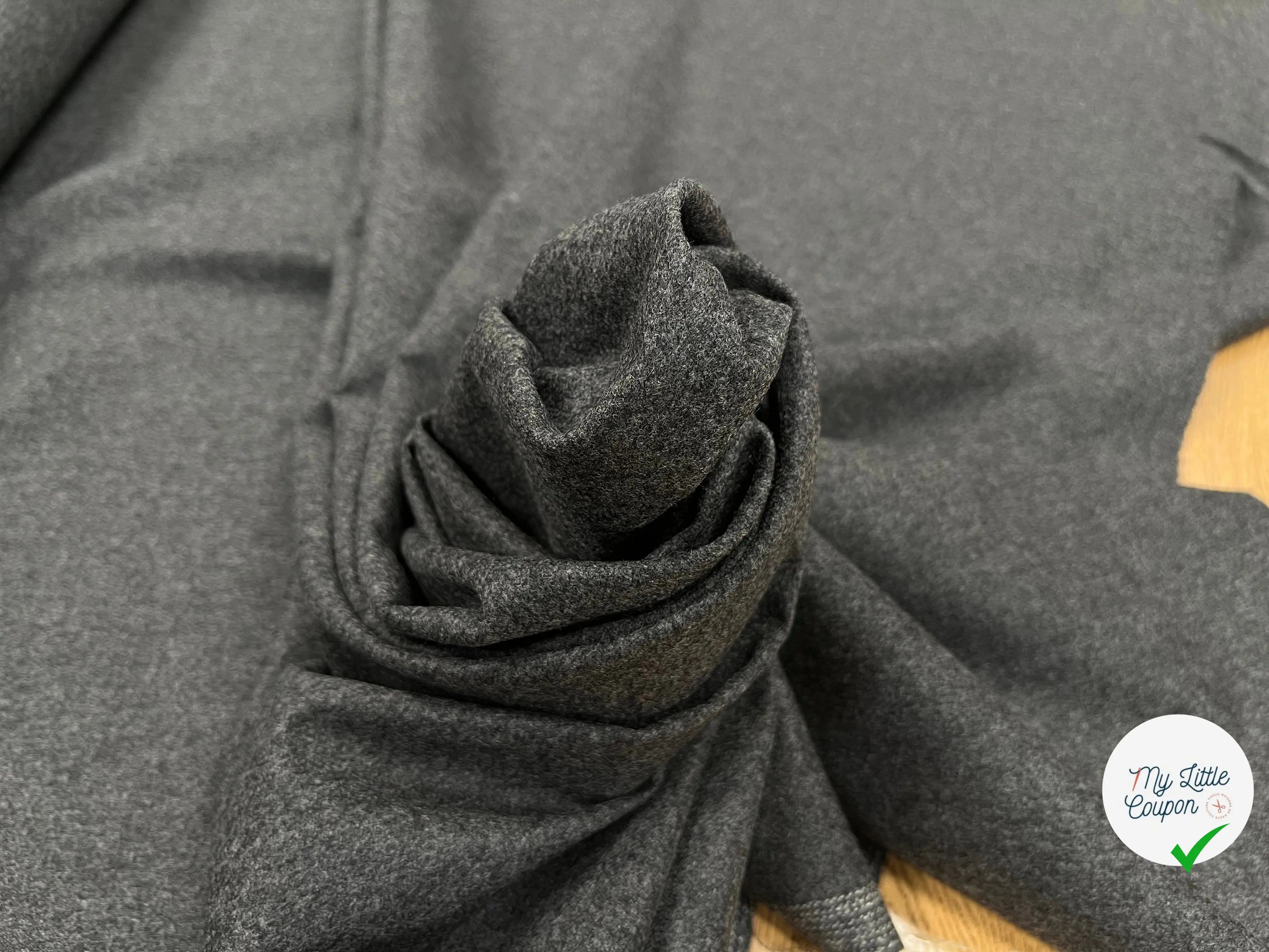 FLANELLE LOURDE DE LAINE SOUPLE GRIS - My Little Coupon
