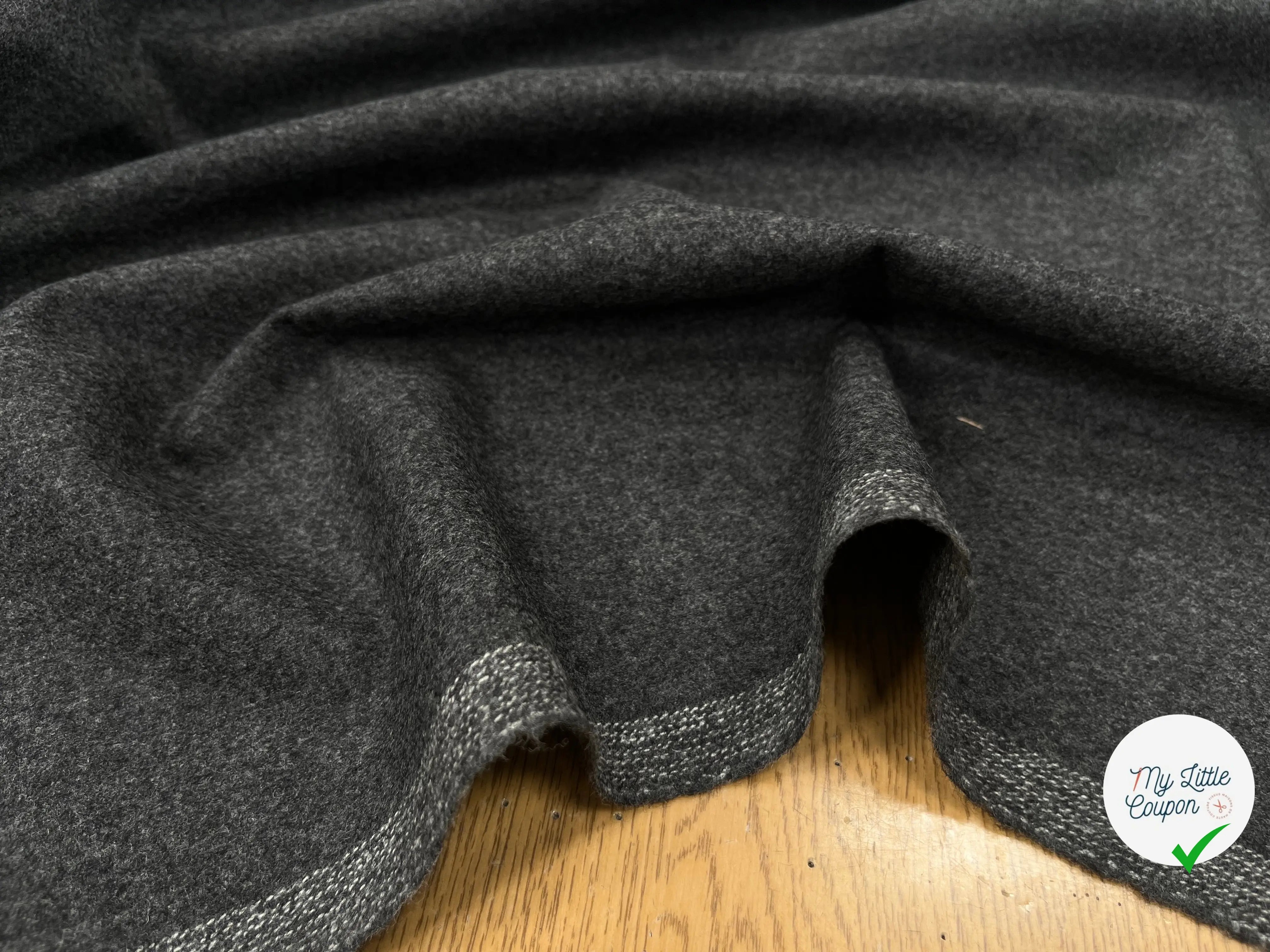 FLANELLE LOURDE DE LAINE SOUPLE GRIS - My Little Coupon