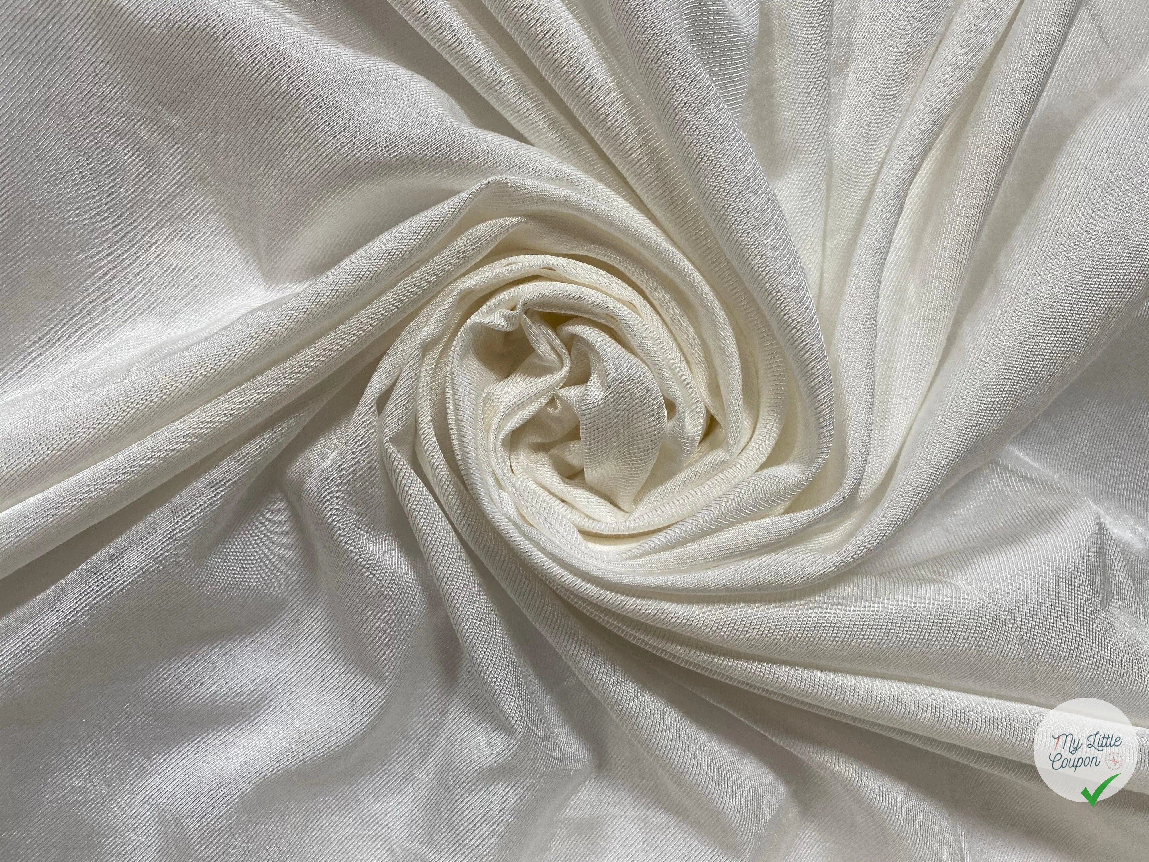 FLANELLETTE BLANCHE 51%VISCOSE 49%COTON - coupon de tissu de 3 mètres - My Little Coupon - tissu - coudre