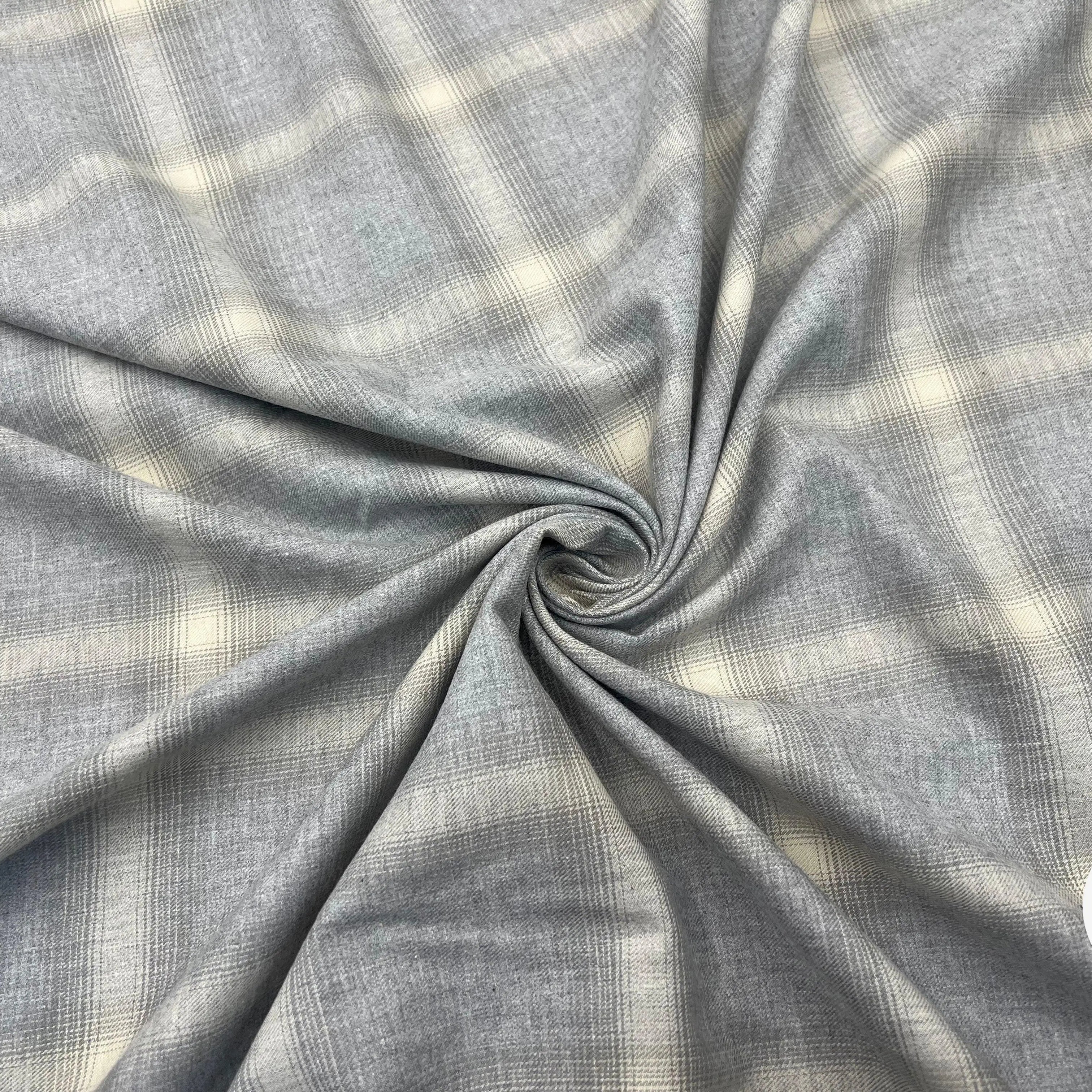 FLANELLETTE DE COTON CARREAUX GRIS PÂLE - My Little Coupon - tissu - coudre