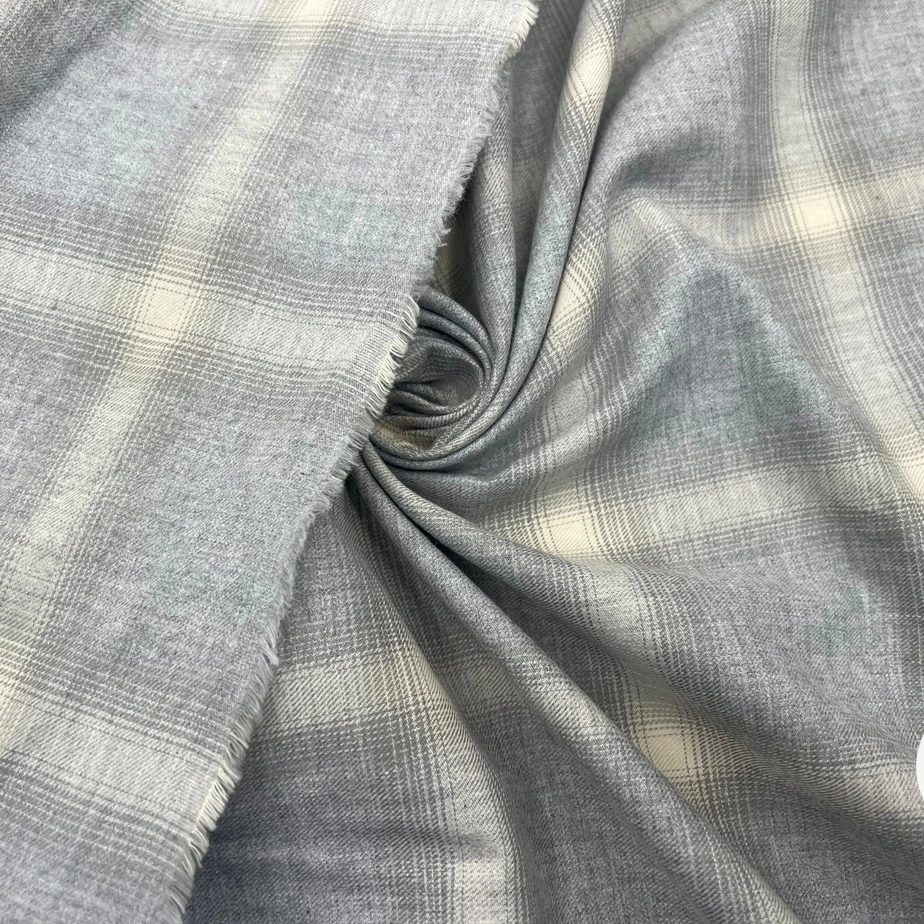 FLANELLETTE DE COTON CARREAUX GRIS PÂLE - My Little Coupon - tissu - coudre