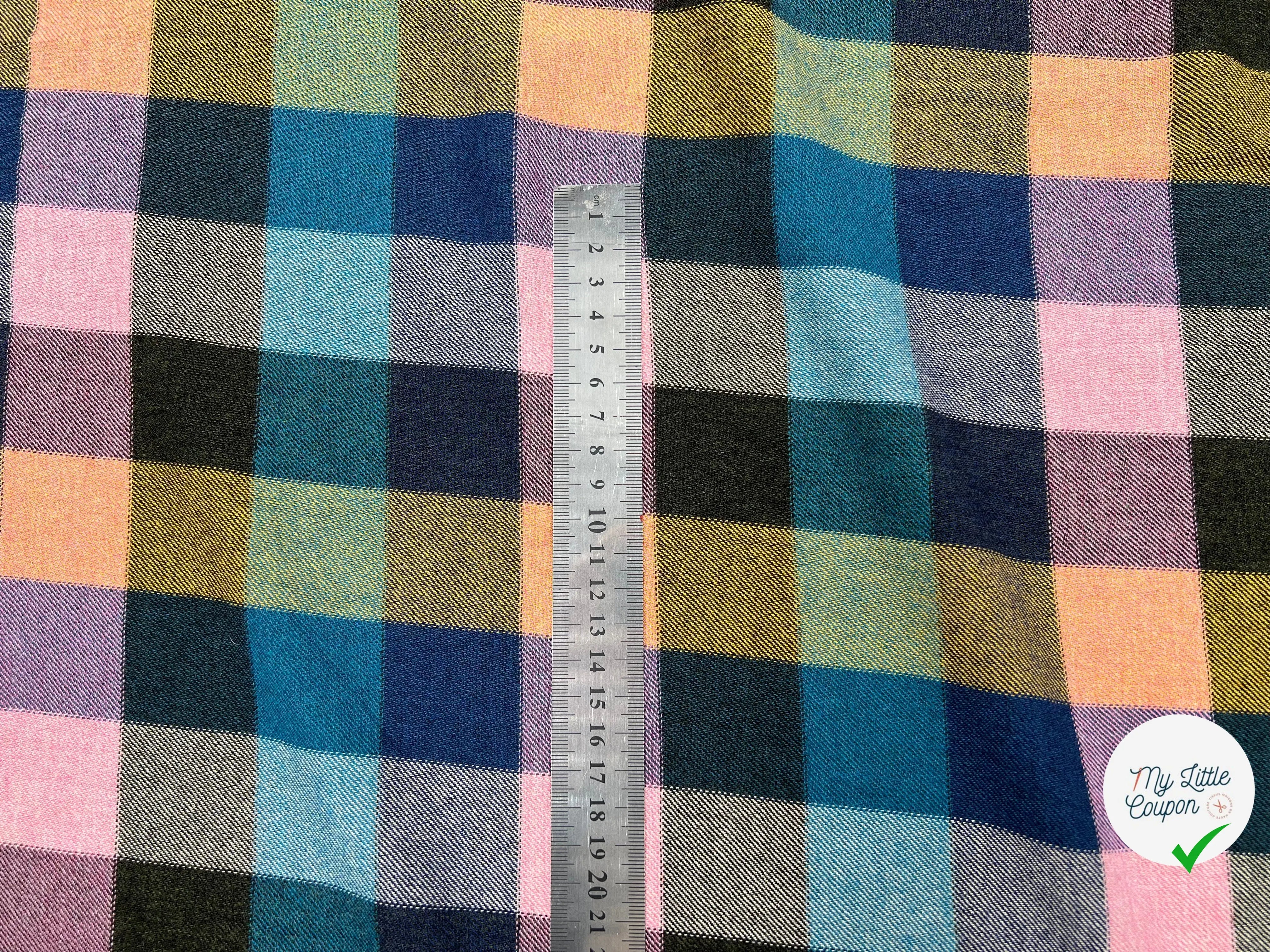 FLANELLETTE DE COTON CARREAUX MULTICOLORE - My Little Coupon - tissu - coudre