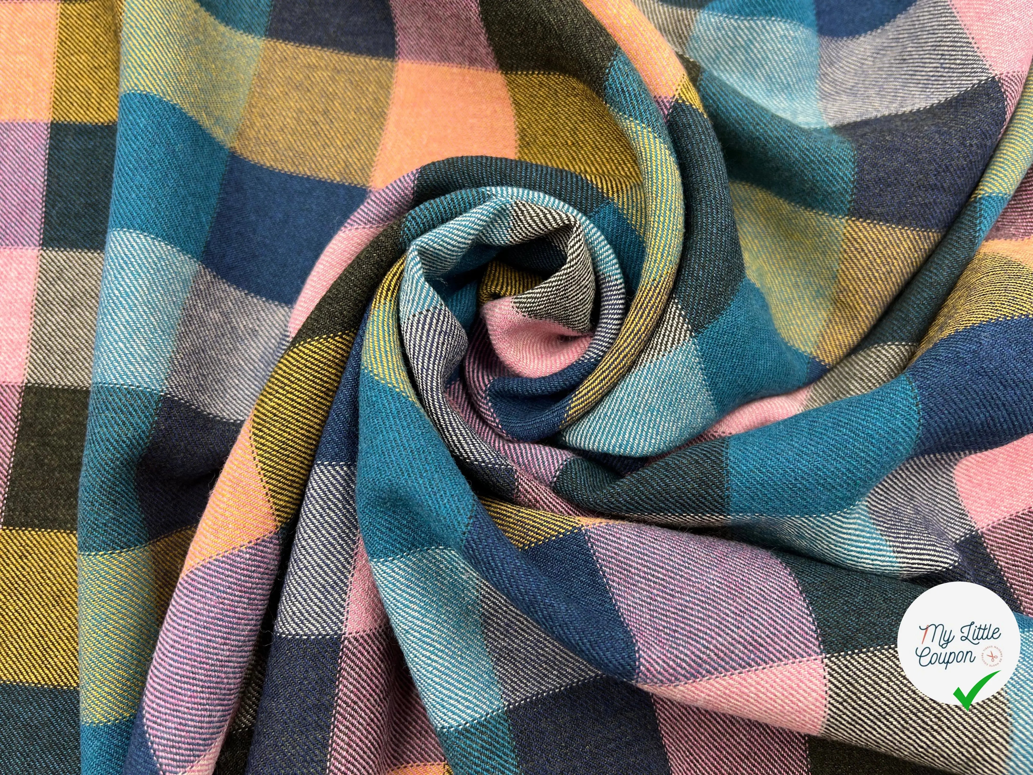 FLANELLETTE DE COTON CARREAUX MULTICOLORE - My Little Coupon - tissu - coudre