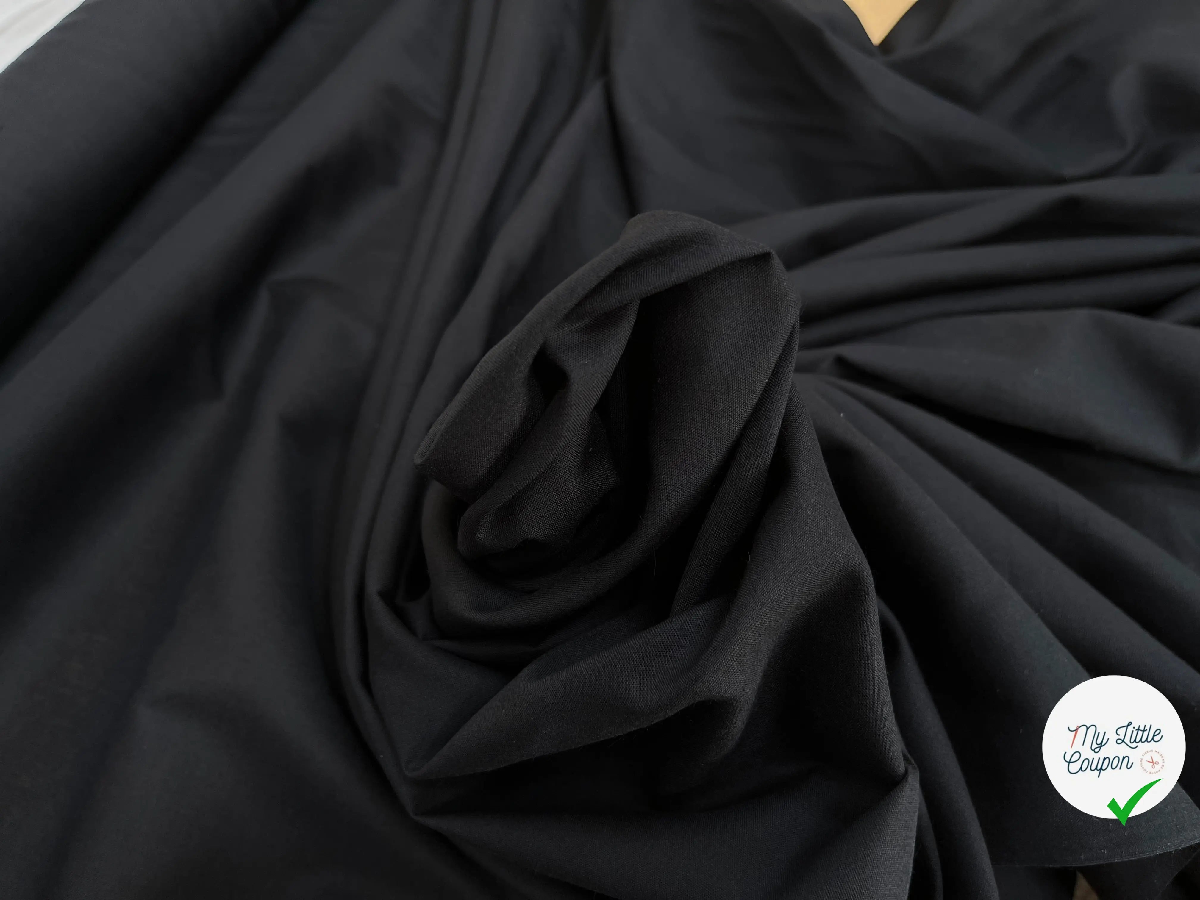 FOND DE POCHE COTON UNI NOIR - My Little Coupon