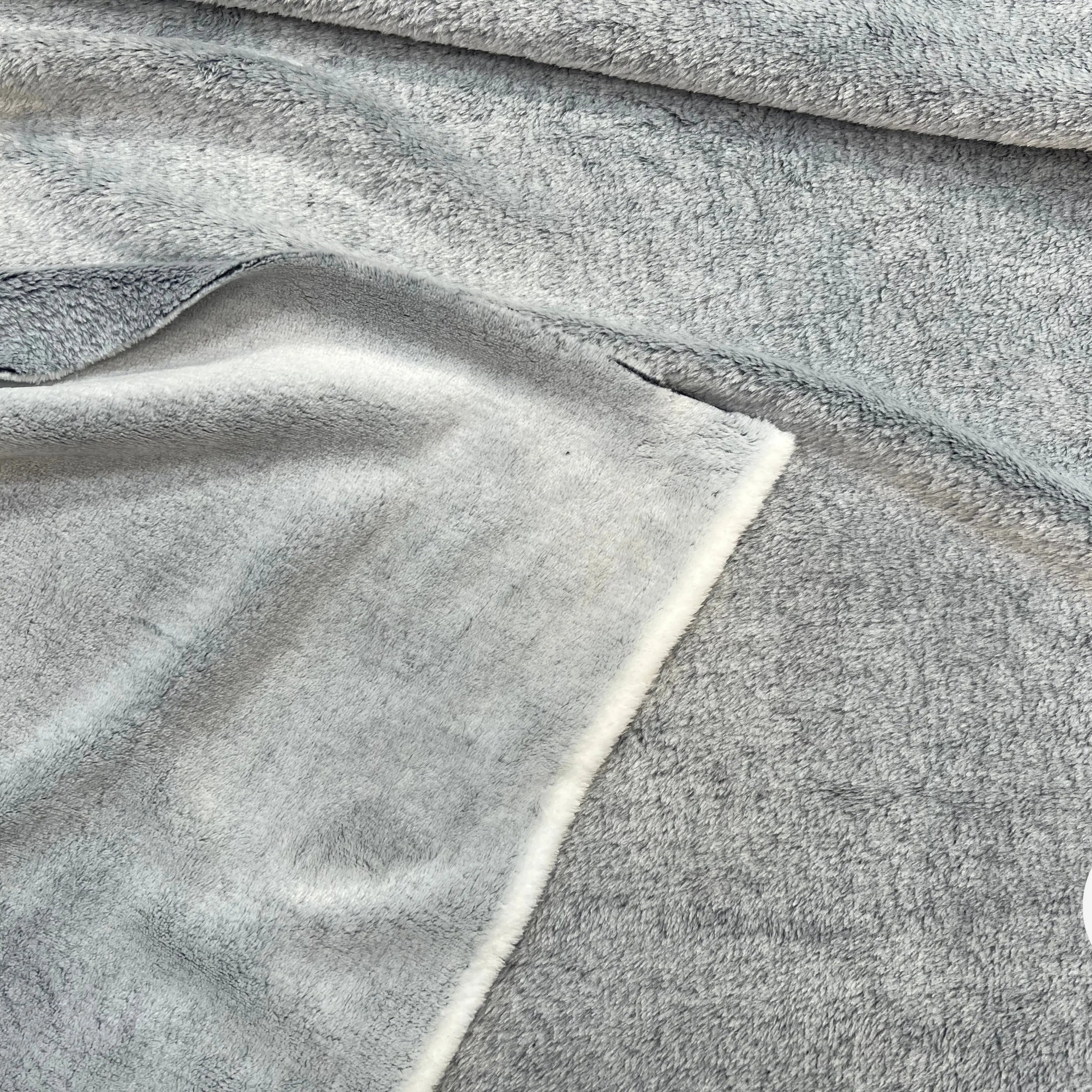 FOURRURE TOUTE DOUCE DOUBLE FACE SNOW BLEU CHINE OEKO TEX MADE IN FRANCE - My Little Coupon