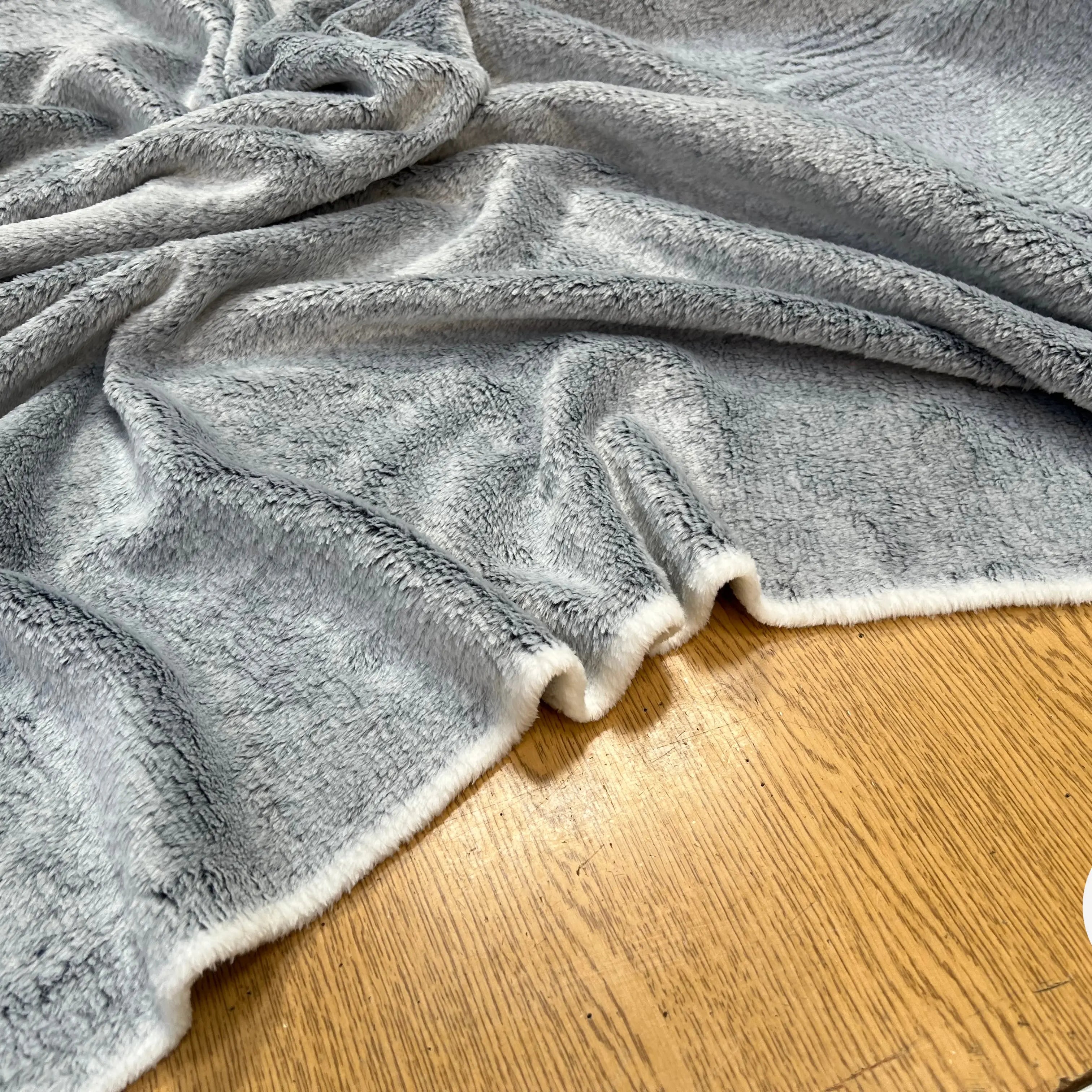 FOURRURE TOUTE DOUCE DOUBLE FACE SNOW BLEU CHINE OEKO TEX MADE IN FRANCE - My Little Coupon