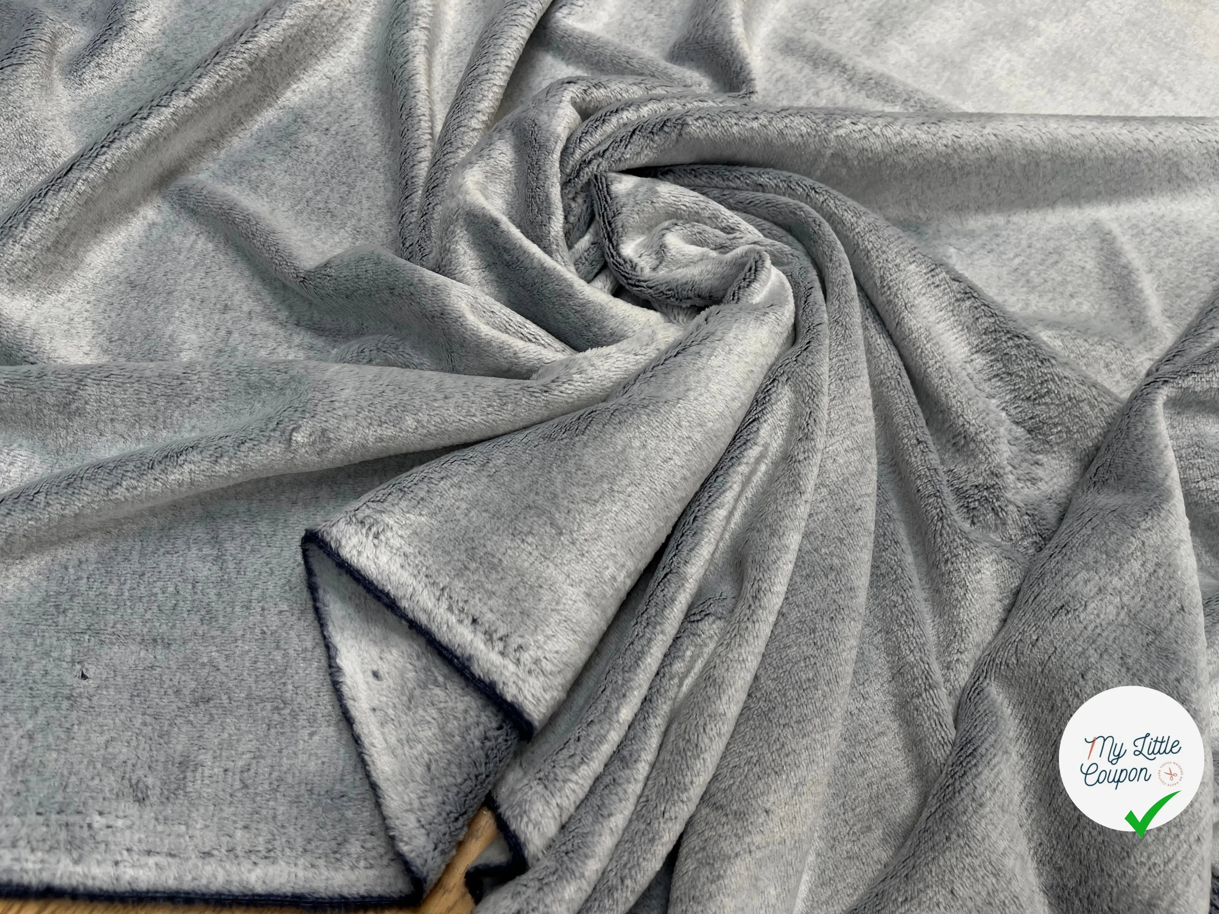 FOURRURE TOUTE DOUCE DOUBLE FACE SNOW NAVY OEKO TEXMADE IN FRANCE - My Little Coupon