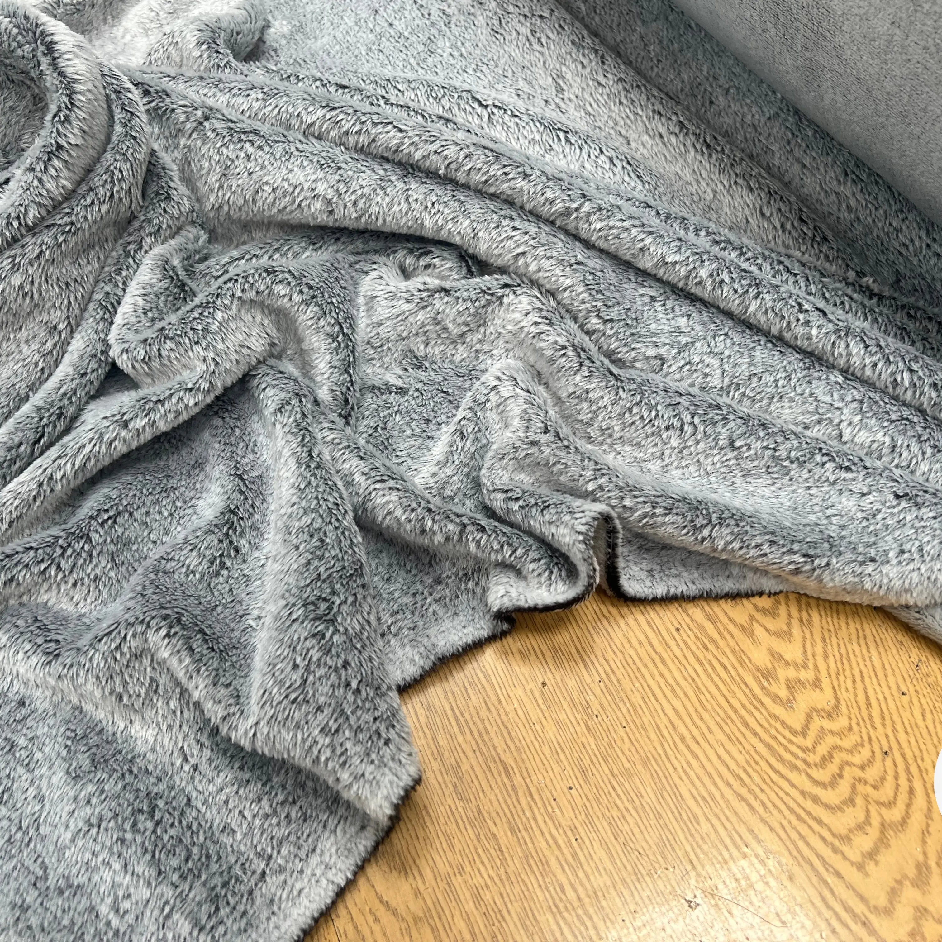 FOURRURE TOUTE DOUCE DOUBLE FACE SNOW NOIR CHINE OEKO TEX MADE IN FRANCE - My Little Coupon