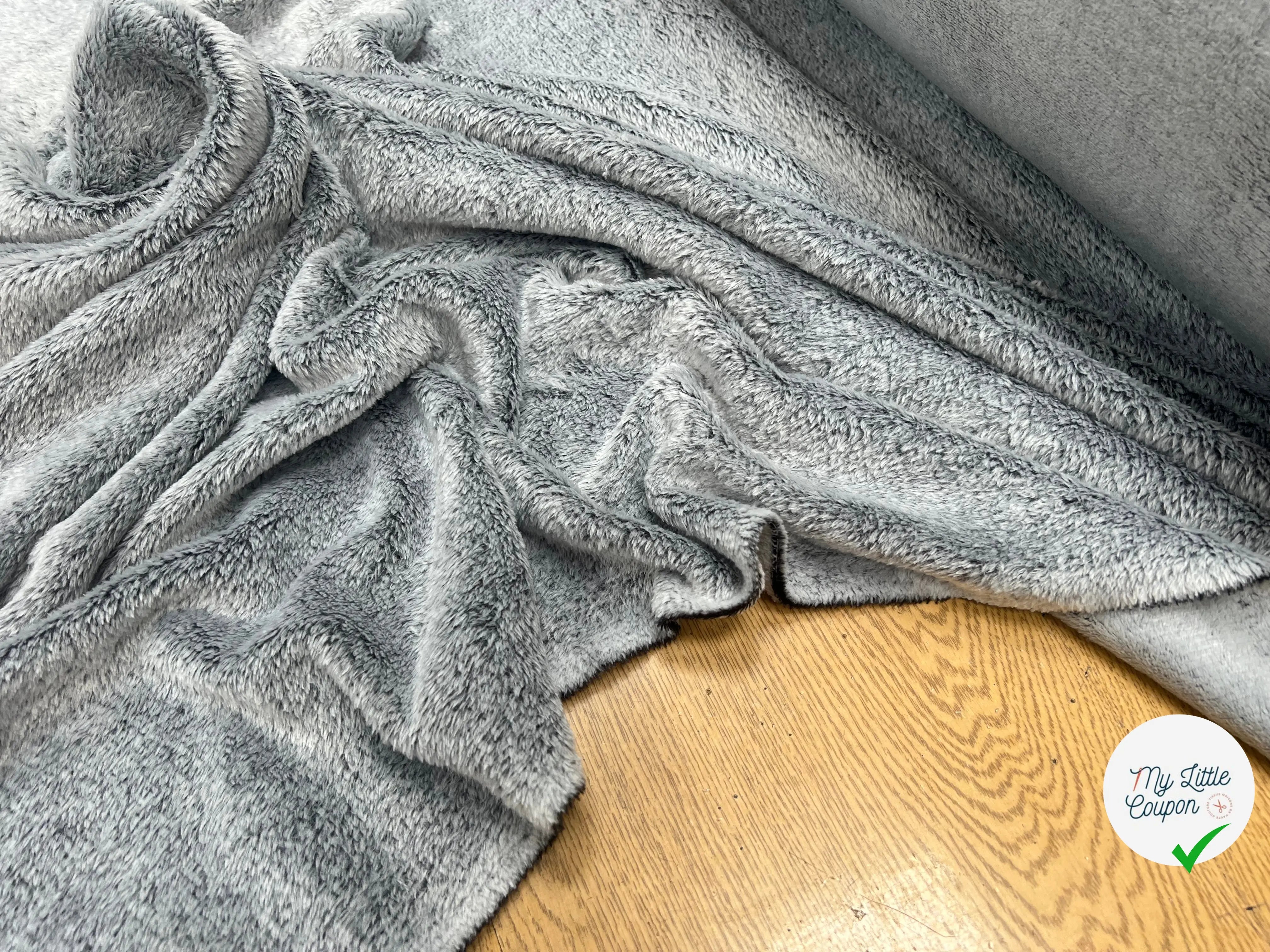 FOURRURE TOUTE DOUCE DOUBLE FACE SNOW NOIR CHINE OEKO TEX MADE IN FRANCE - My Little Coupon