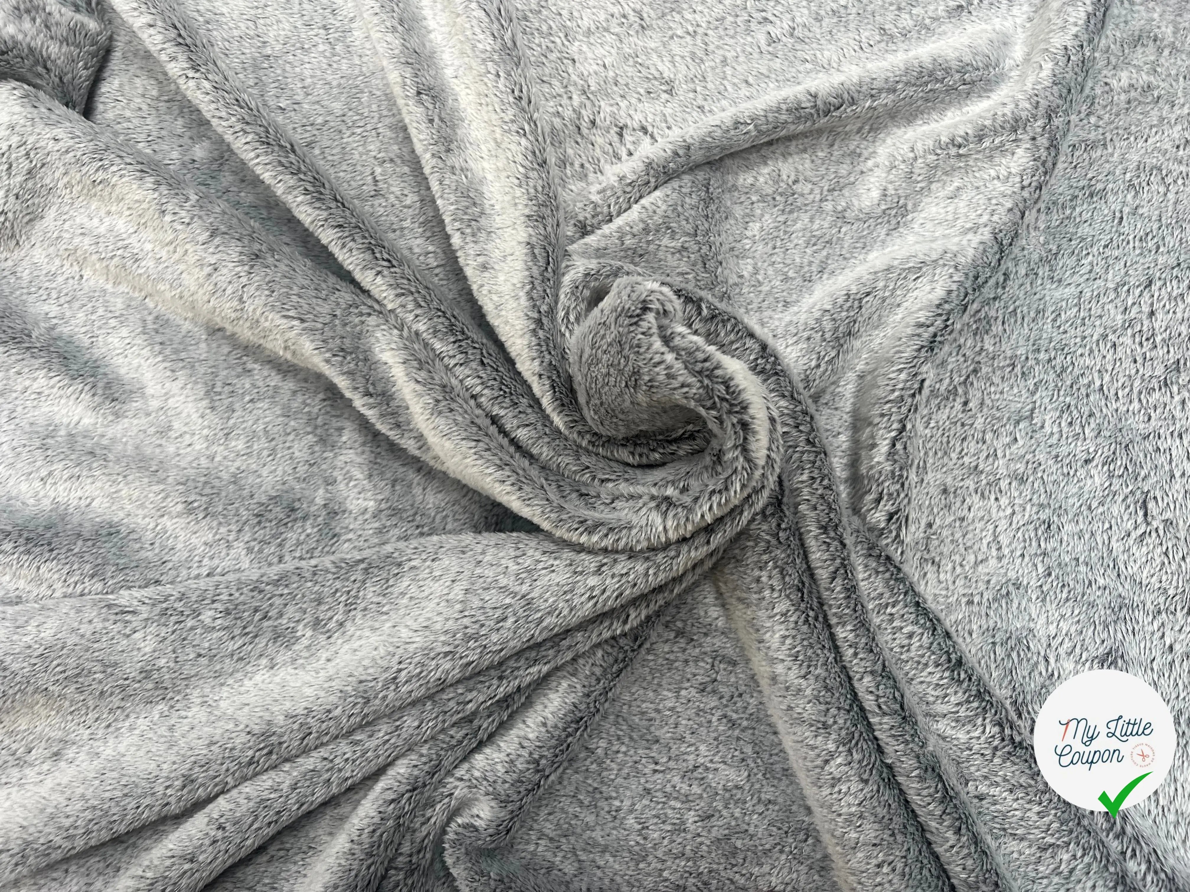 FOURRURE TOUTE DOUCE DOUBLE FACE SNOW NOIR CHINE OEKO TEX MADE IN FRANCE - My Little Coupon