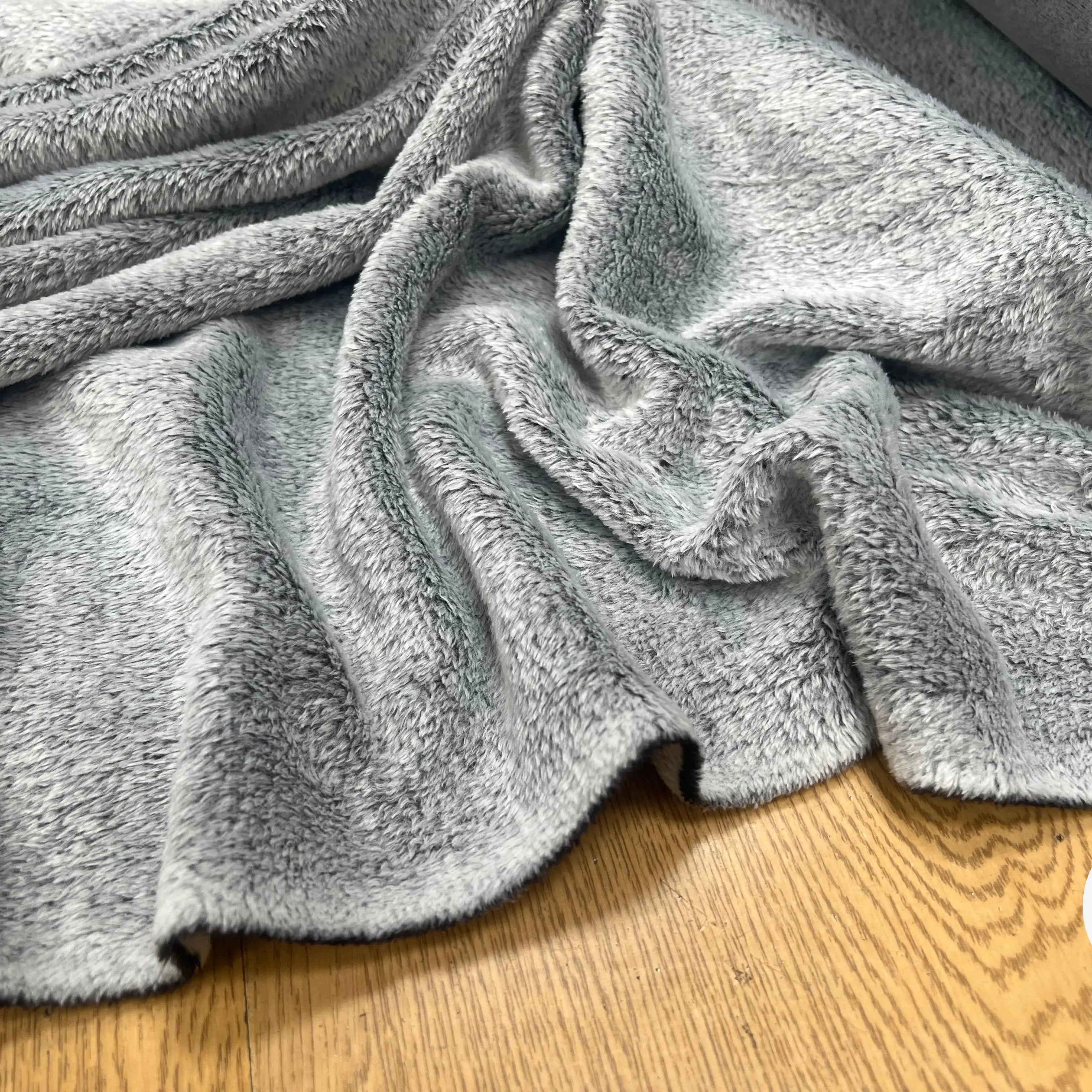 FOURRURE TOUTE DOUCE DOUBLE FACE SNOW NOIR CHINE OEKO TEX MADE IN FRANCE - My Little Coupon