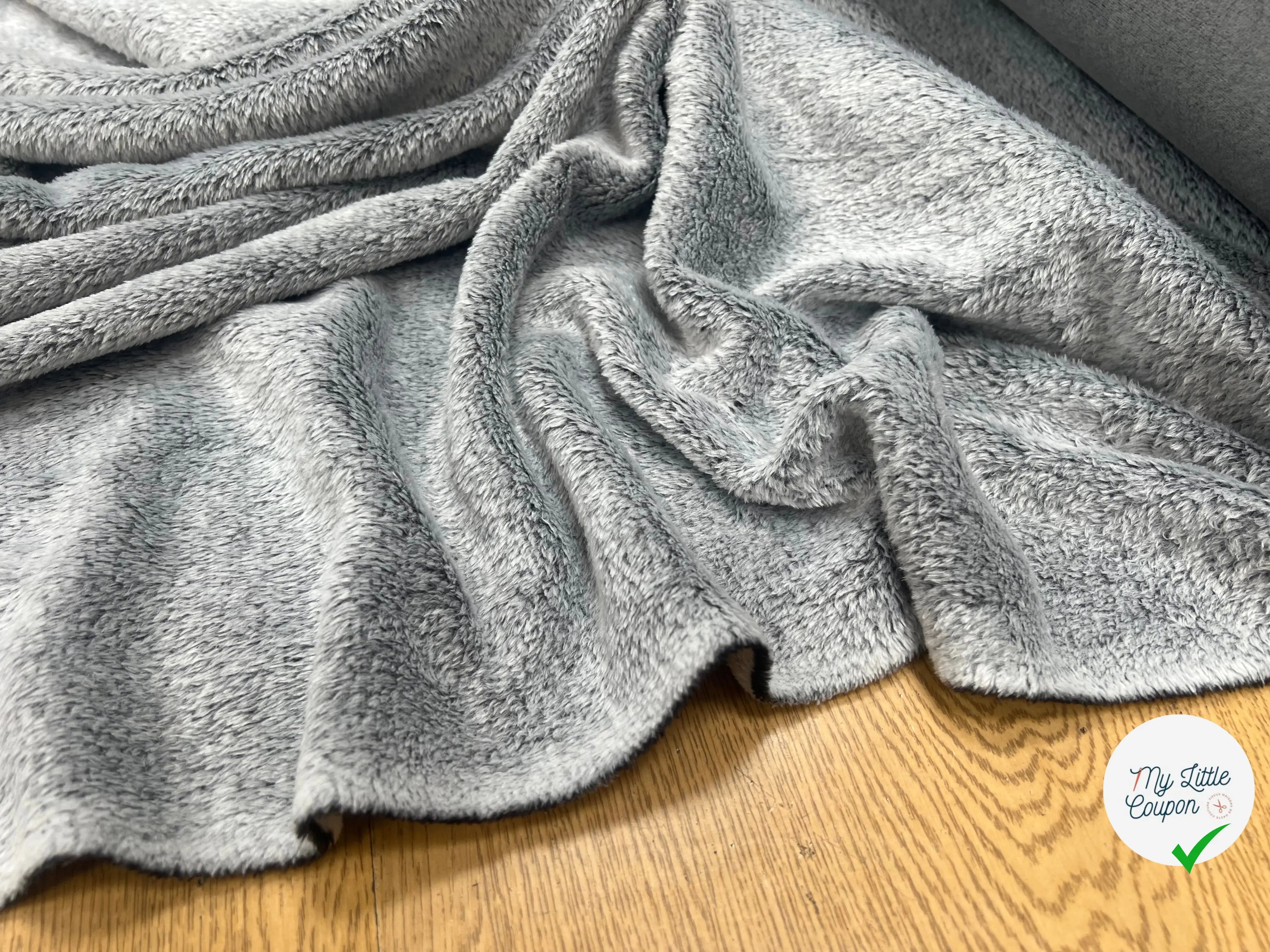 FOURRURE TOUTE DOUCE DOUBLE FACE SNOW NOIR CHINE OEKO TEX MADE IN FRANCE - My Little Coupon