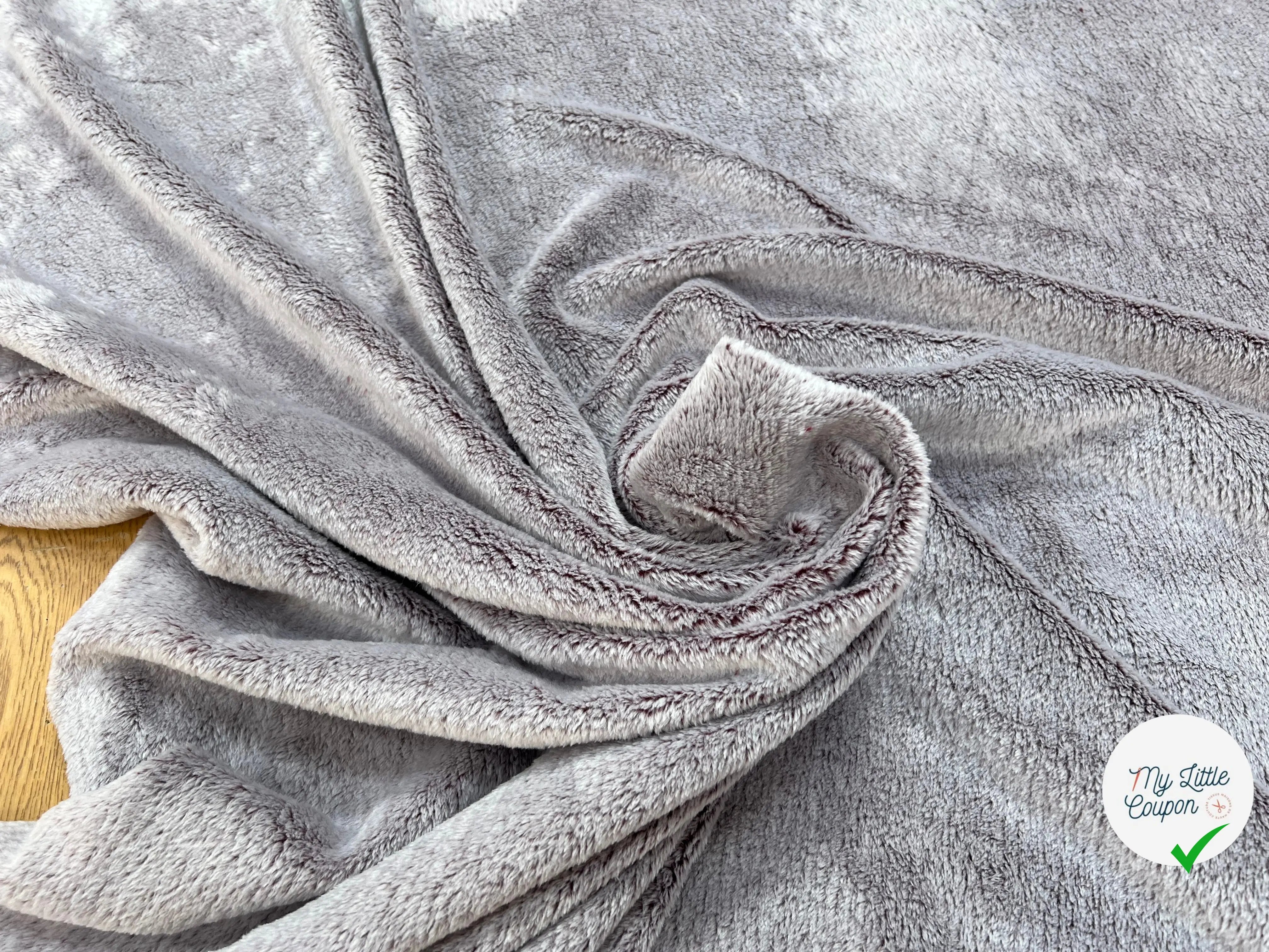 FOURRURE TOUTE DOUCE DOUBLE FACE SNOW PRUNE CHINE OEKO TEX MADE IN FRANCE - My Little Coupon