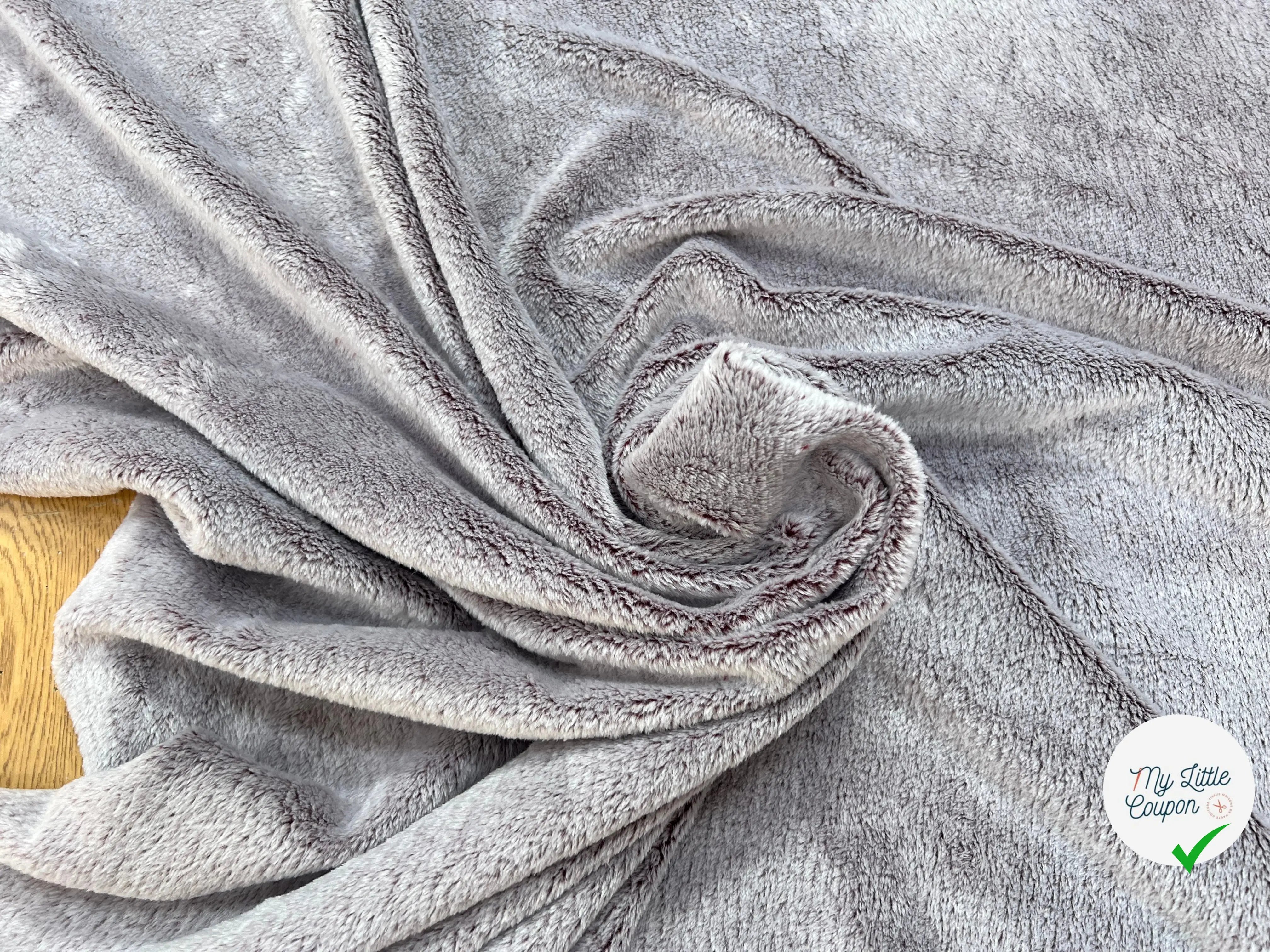 FOURRURE TOUTE DOUCE DOUBLE FACE SNOW PRUNE CHINE OEKO TEX MADE IN FRANCE - My Little Coupon