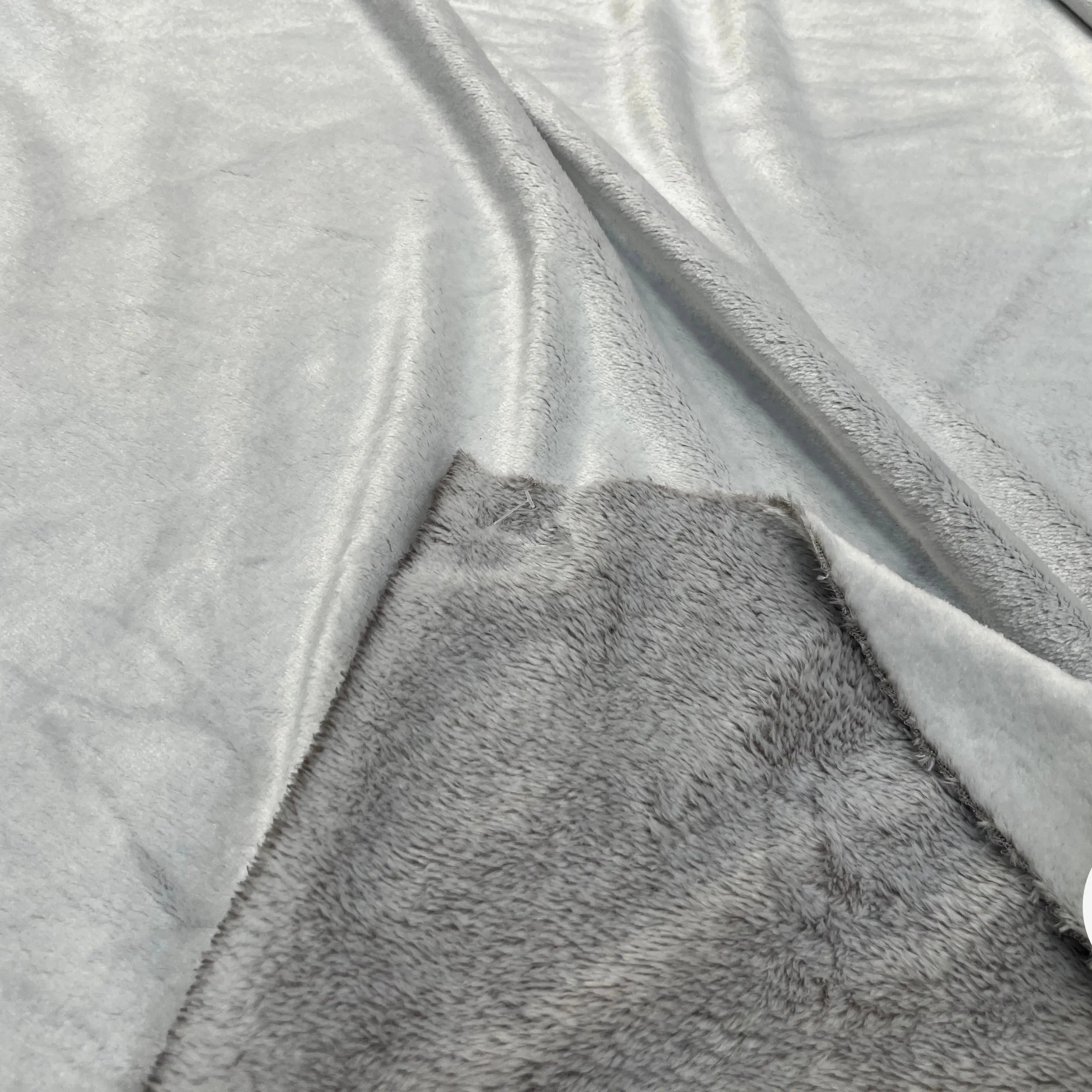 FOURRURE TOUTE DOUCE DOUBLE FACE SNOW TAUPE OEKO TEX MADE IN FRANCE - My Little Coupon