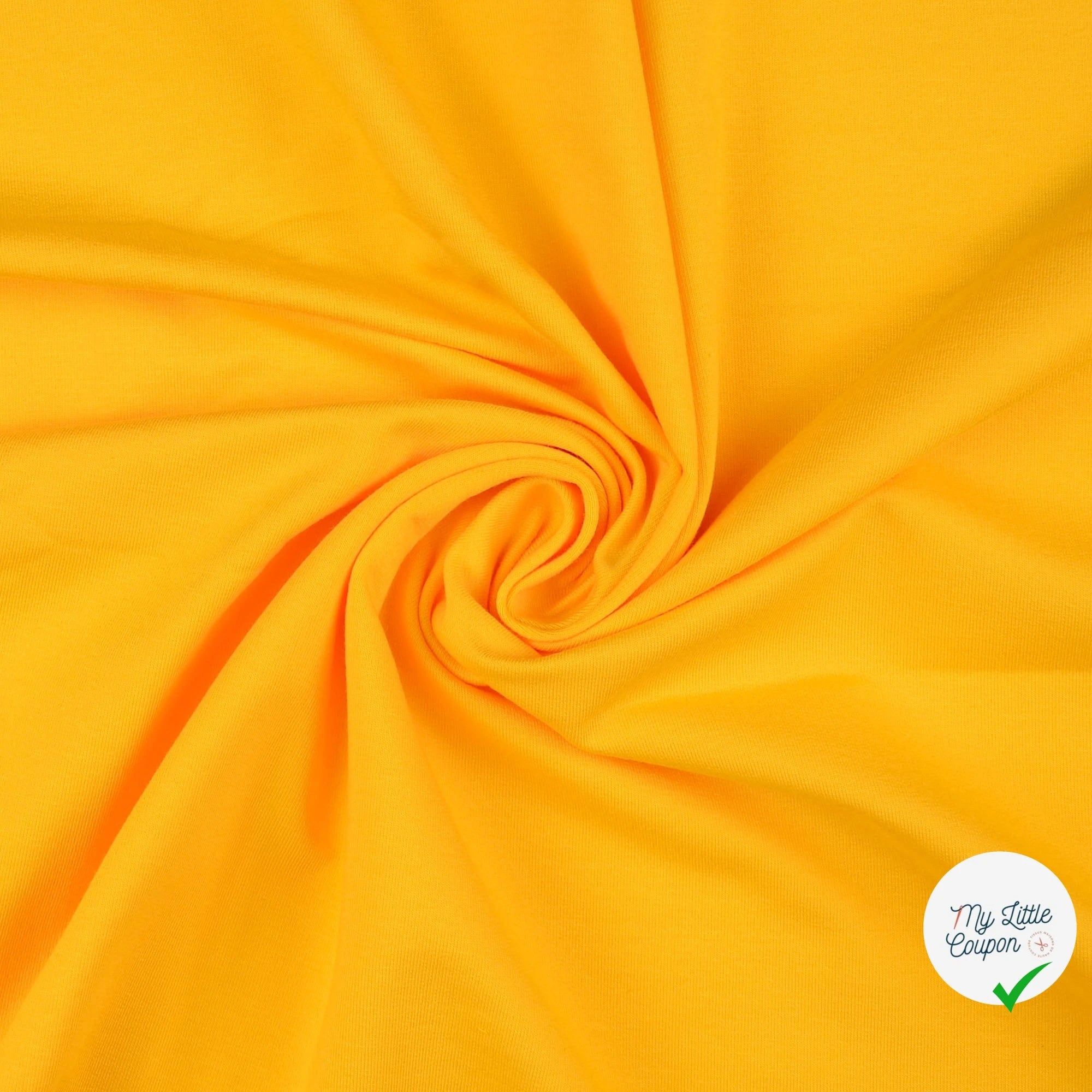 FRENCH TERRY COTON UNI JAUNE - My Little Coupon