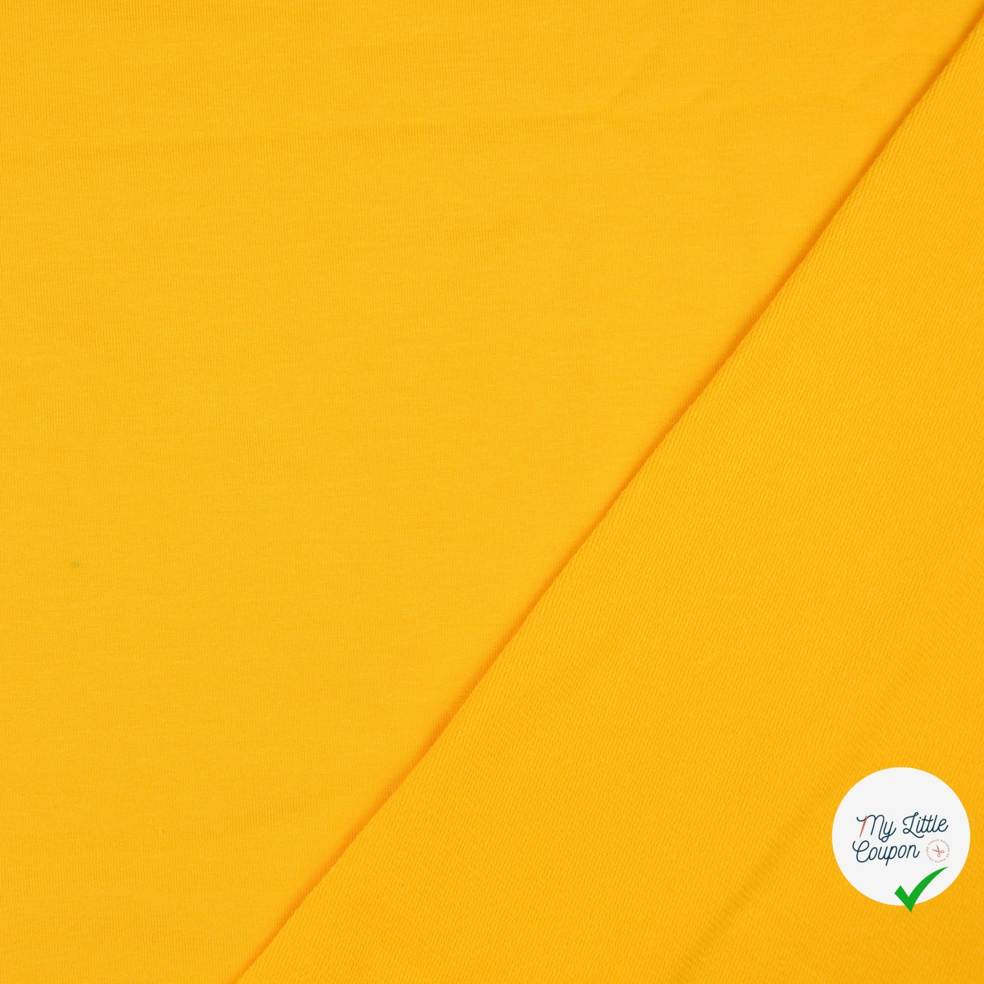 FRENCH TERRY COTON UNI JAUNE - My Little Coupon