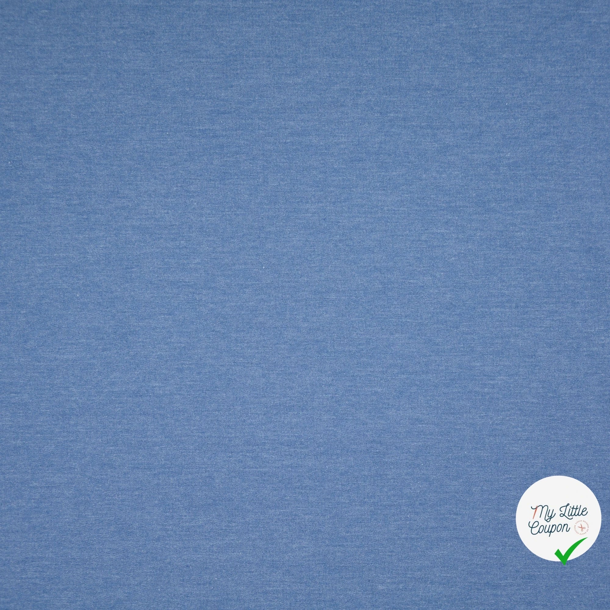 FRENCH TERRY COTON UNICOLORE INDIGO - My Little Coupon