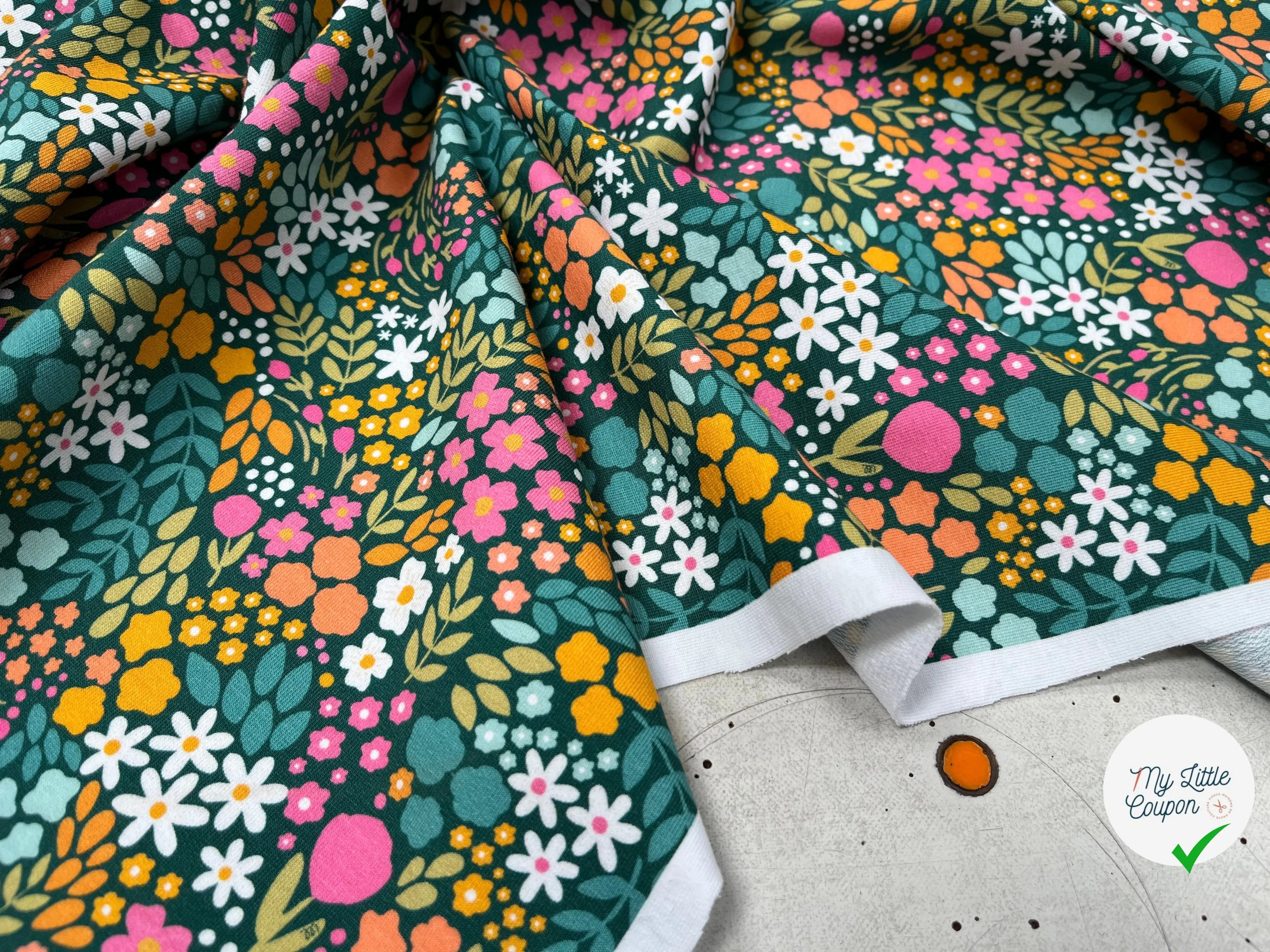 FRENCH TERRY FLEURI COTON MUTILCOLORE - My Little Coupon