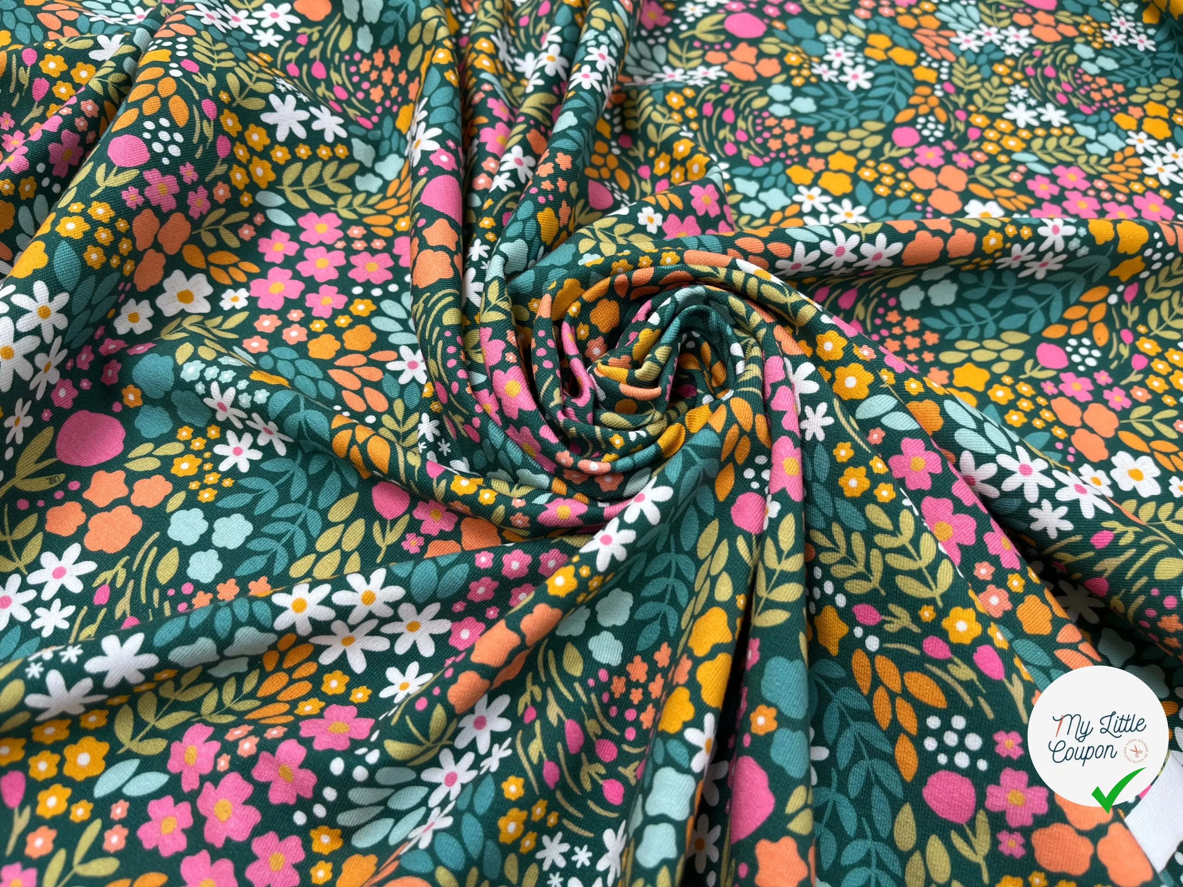 FRENCH TERRY FLEURI COTON MUTILCOLORE - My Little Coupon