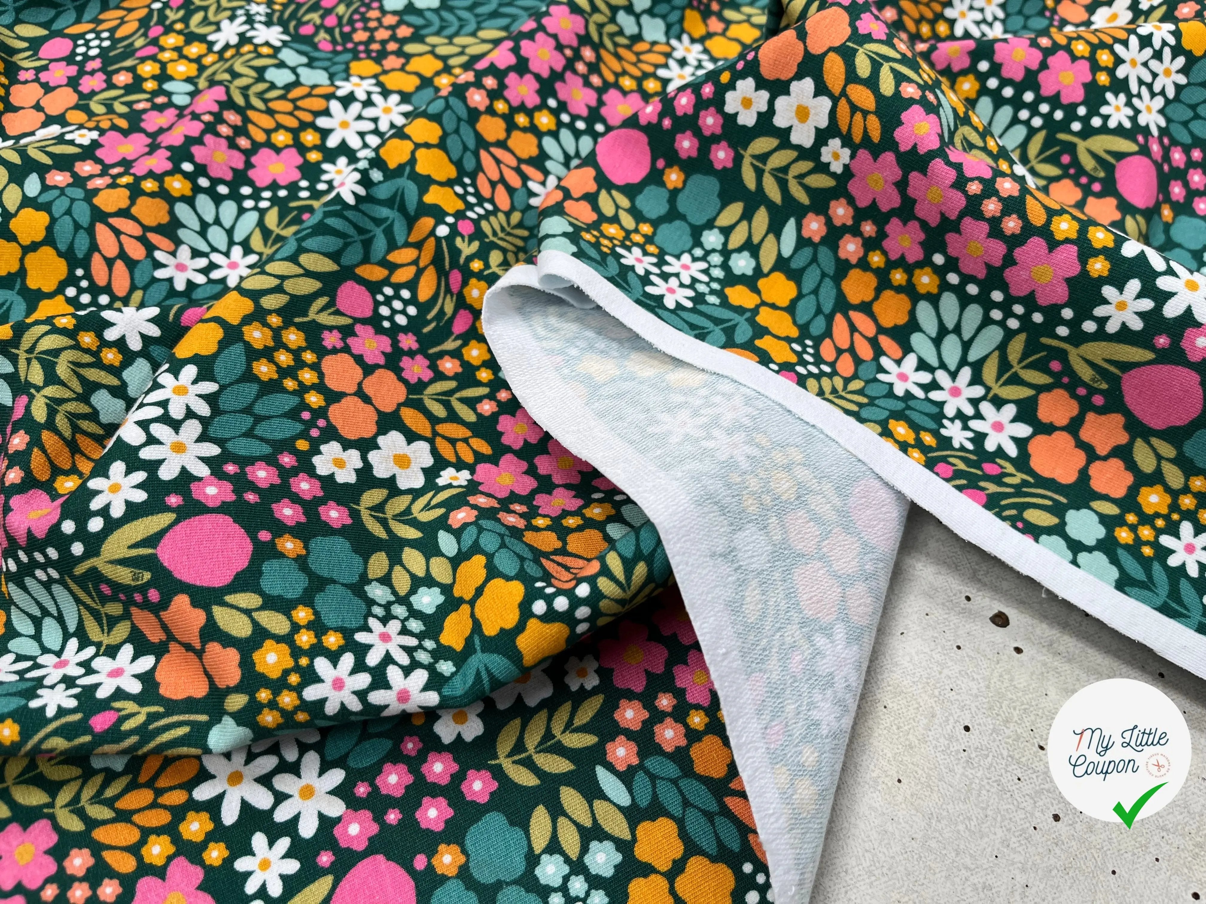 FRENCH TERRY FLEURI COTON MUTILCOLORE - My Little Coupon