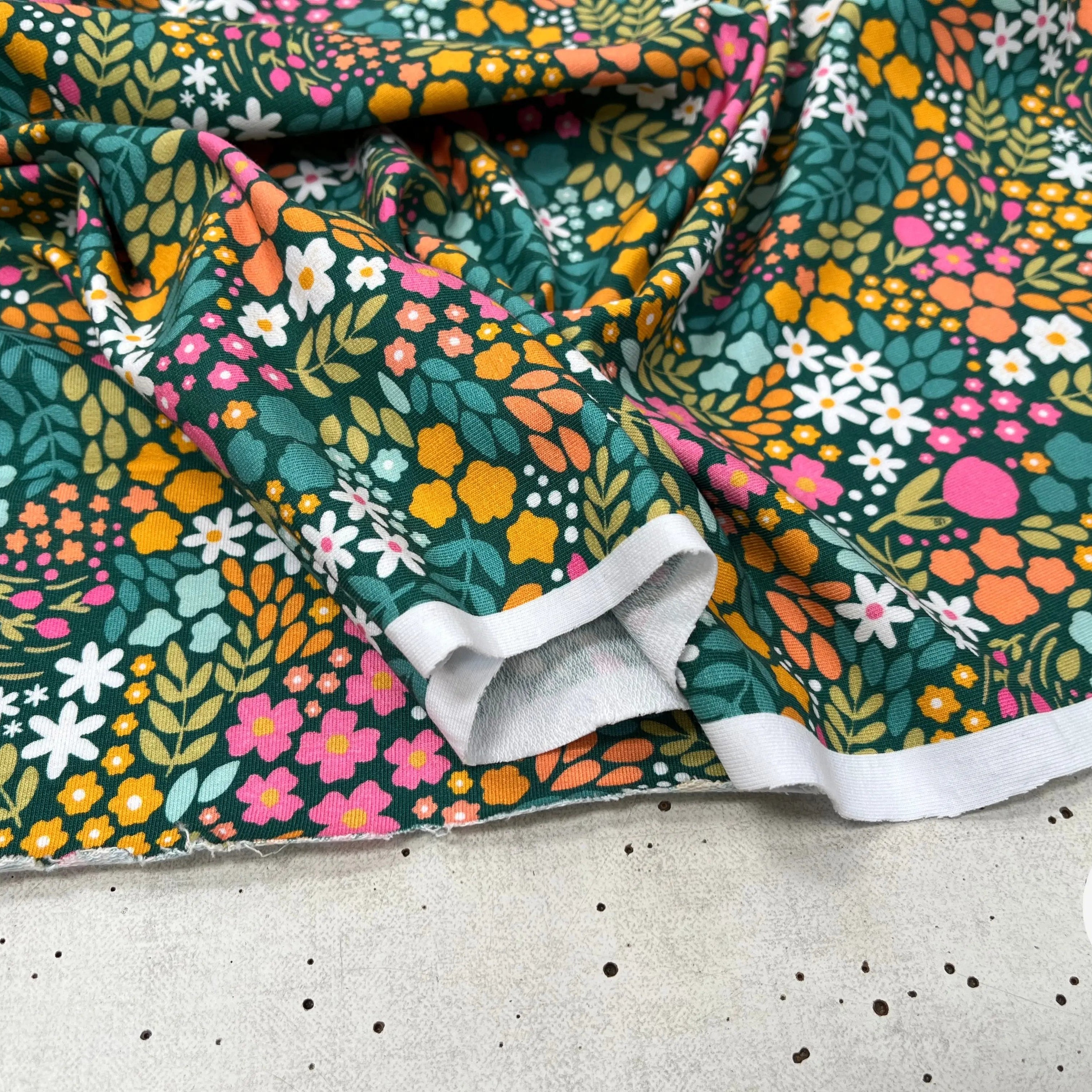 FRENCH TERRY FLEURI COTON MUTILCOLORE - My Little Coupon