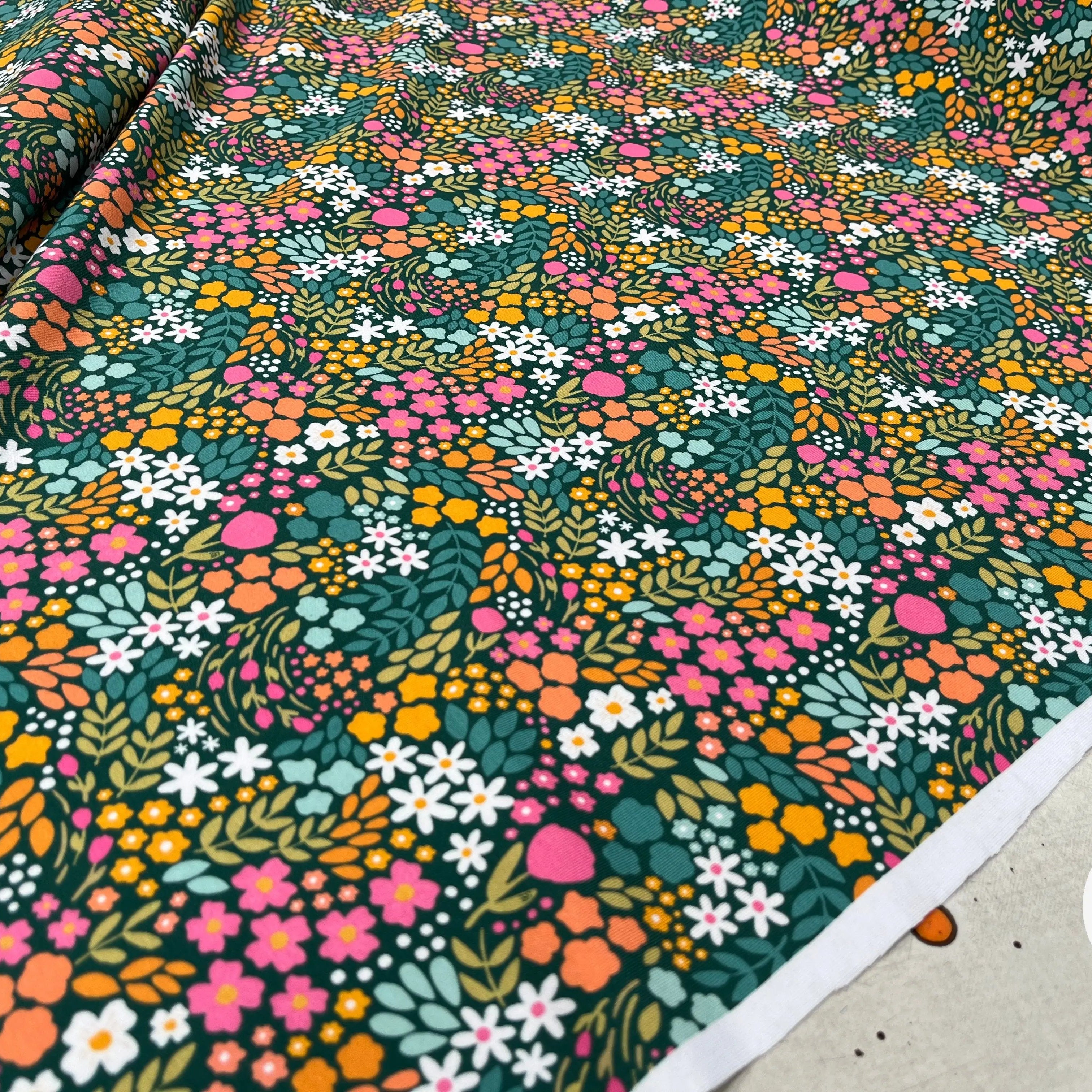 FRENCH TERRY FLEURI COTON MUTILCOLORE - My Little Coupon