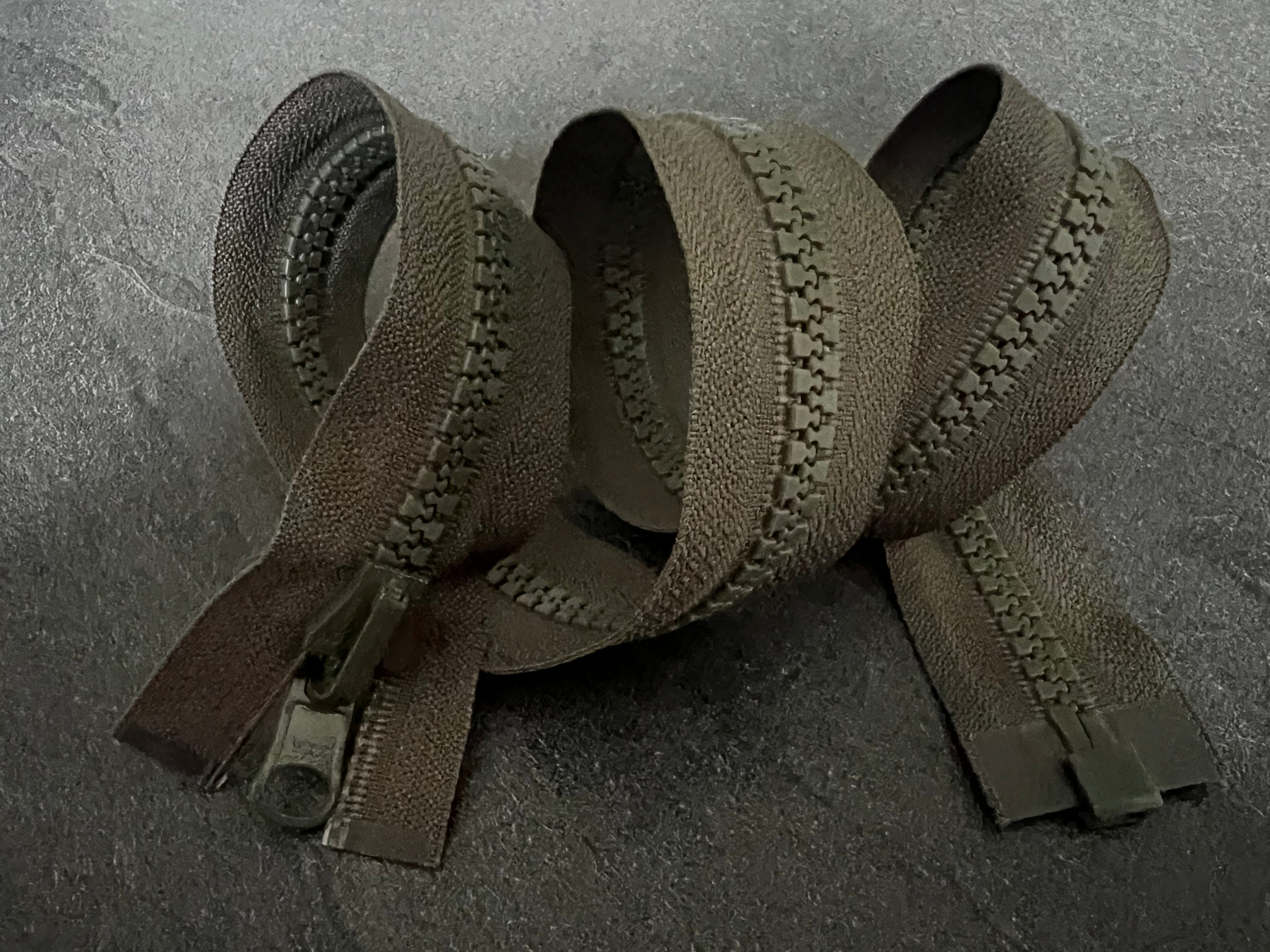Fermeture séparable curseur réversible kaki moyen 70cm - My Little Coupon