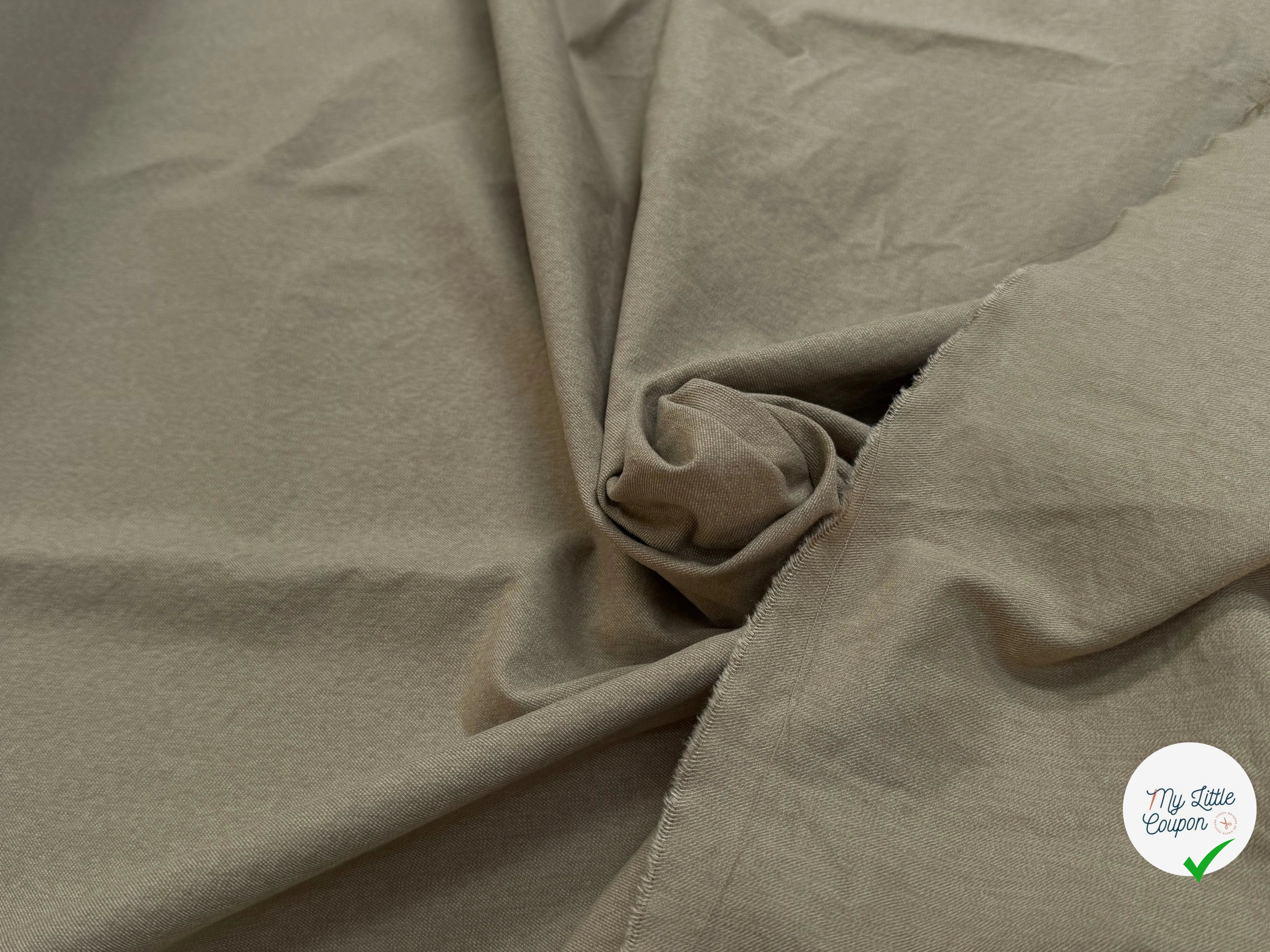 GABARDINE 100% COTON SABLÉE ESPRIT DENIM ULTRA BELLE BEIGE TAUPE - My Little Coupon