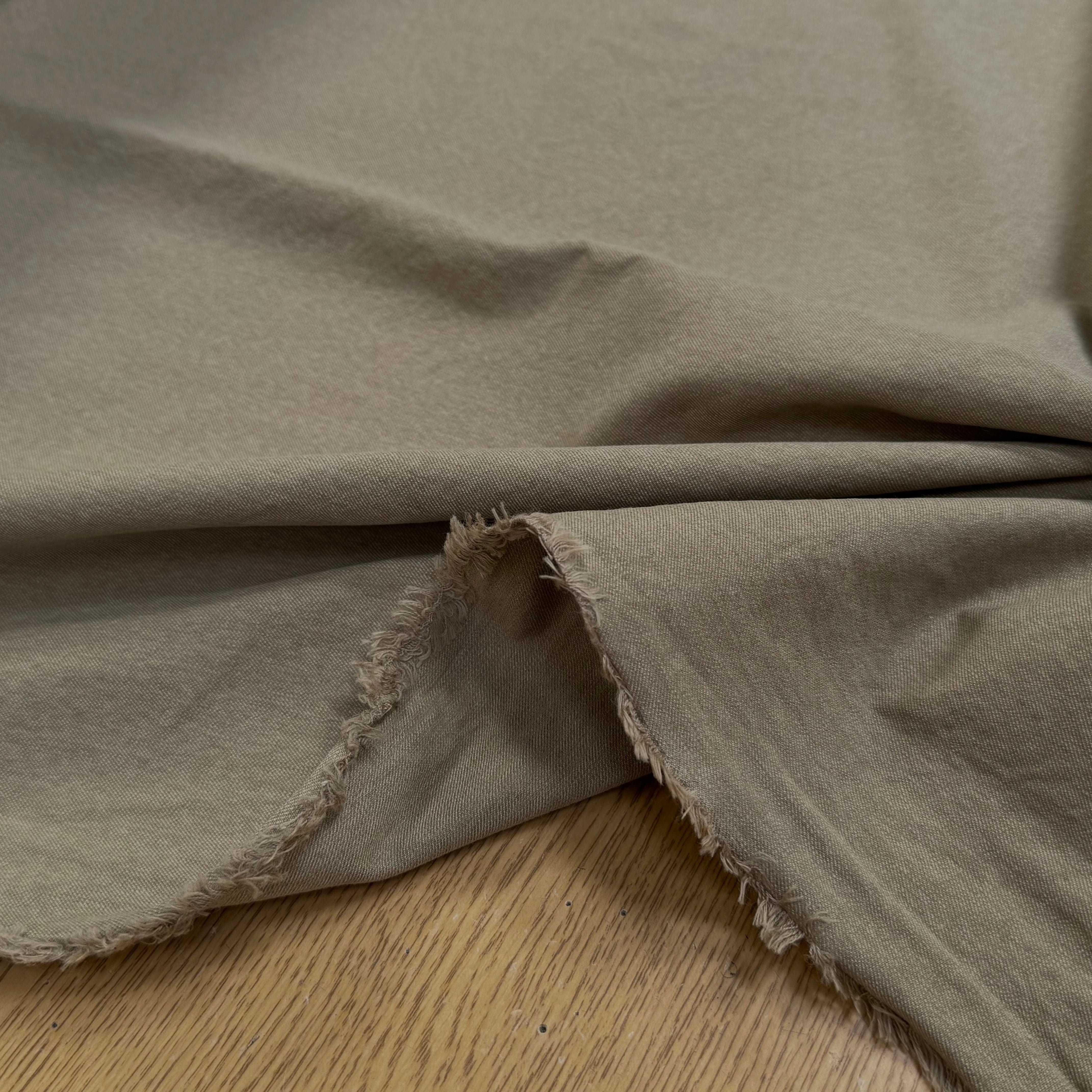 GABARDINE 100% COTON SABLÉE ESPRIT DENIM ULTRA BELLE BEIGE TAUPE - My Little Coupon