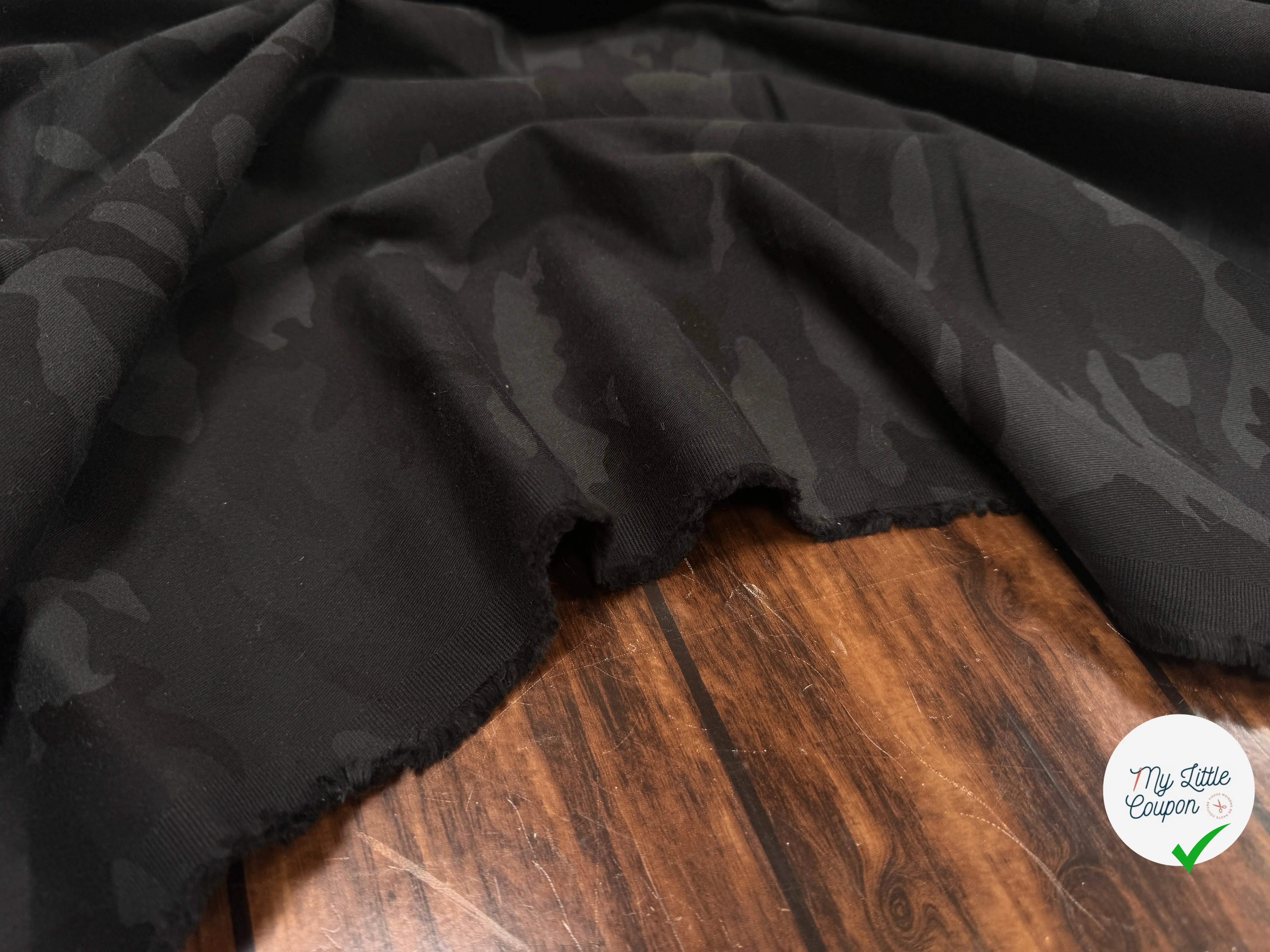 GABARDINE ARMY NOIR GRIS STRETCH - My Little Coupon