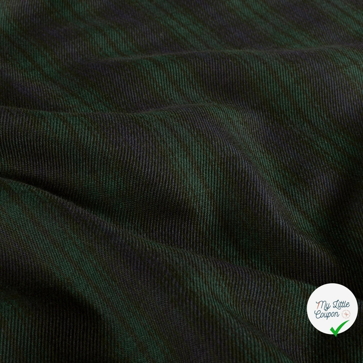 Gabardine carreaux écossais vert foncé