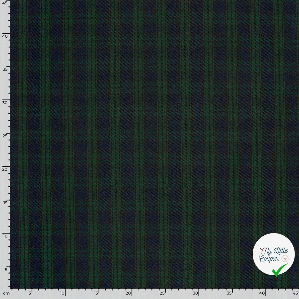 Gabardine carreaux écossais vert foncé
