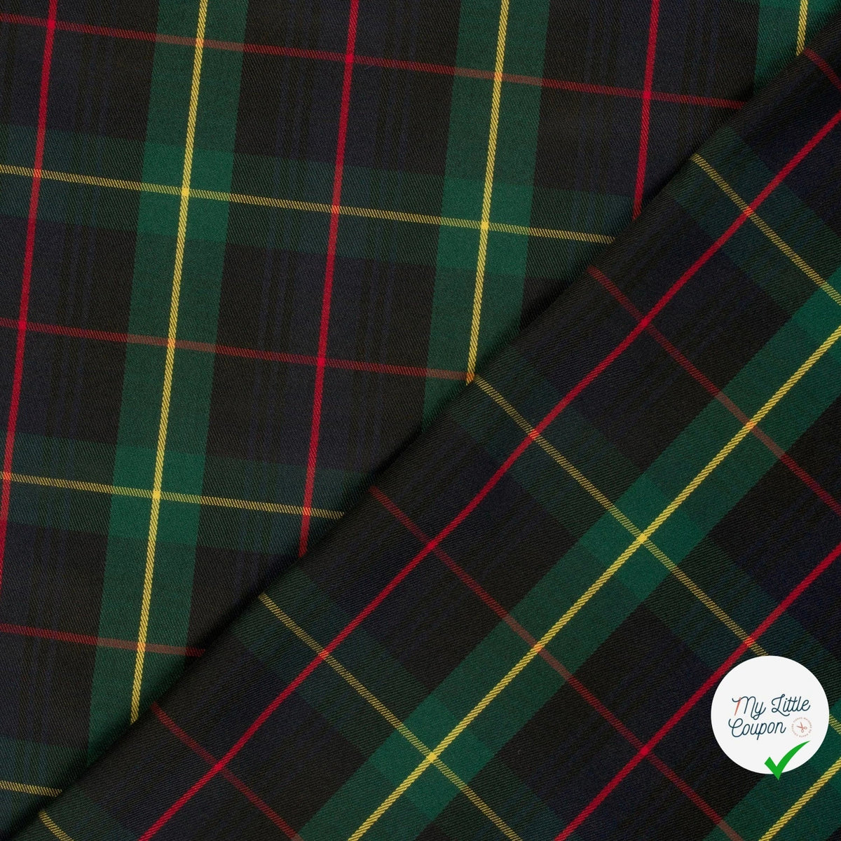 Gabardine carreaux écossais vert foncé