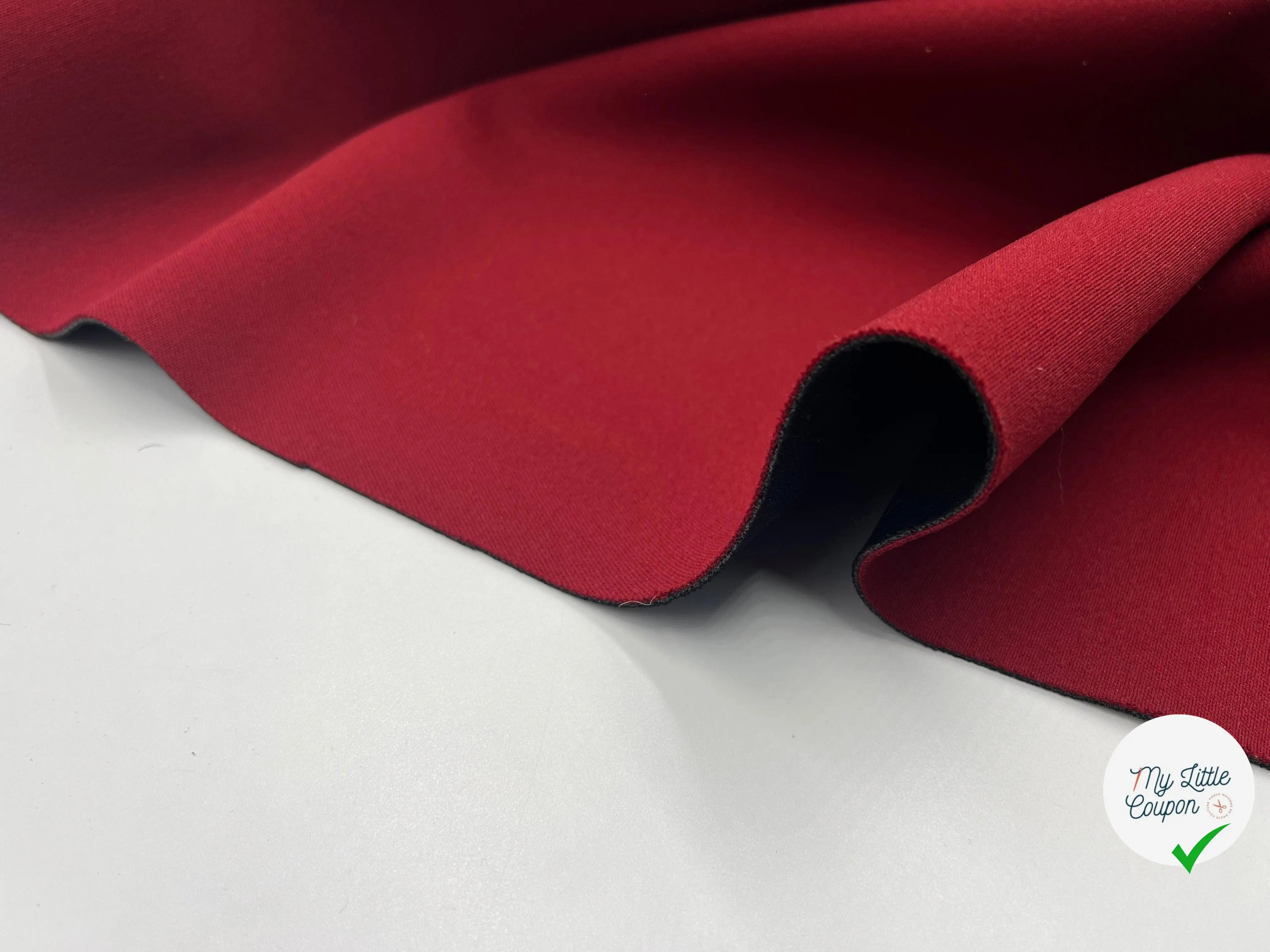 GABARDINE CONTRECOLLÉ REVERSIBLE NOIRE ET ROUGE - My Little Coupon - tissu - coudre