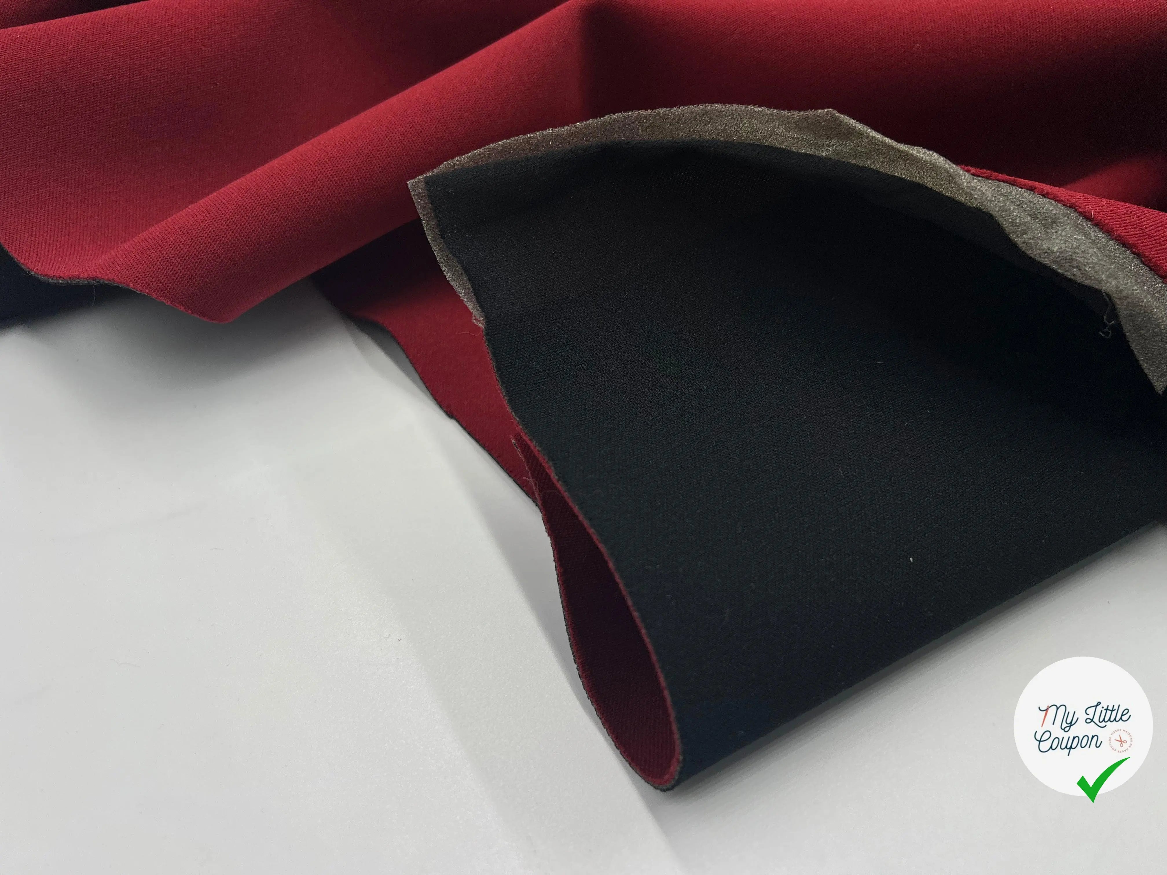 GABARDINE CONTRECOLLÉ REVERSIBLE NOIRE ET ROUGE - My Little Coupon - tissu - coudre