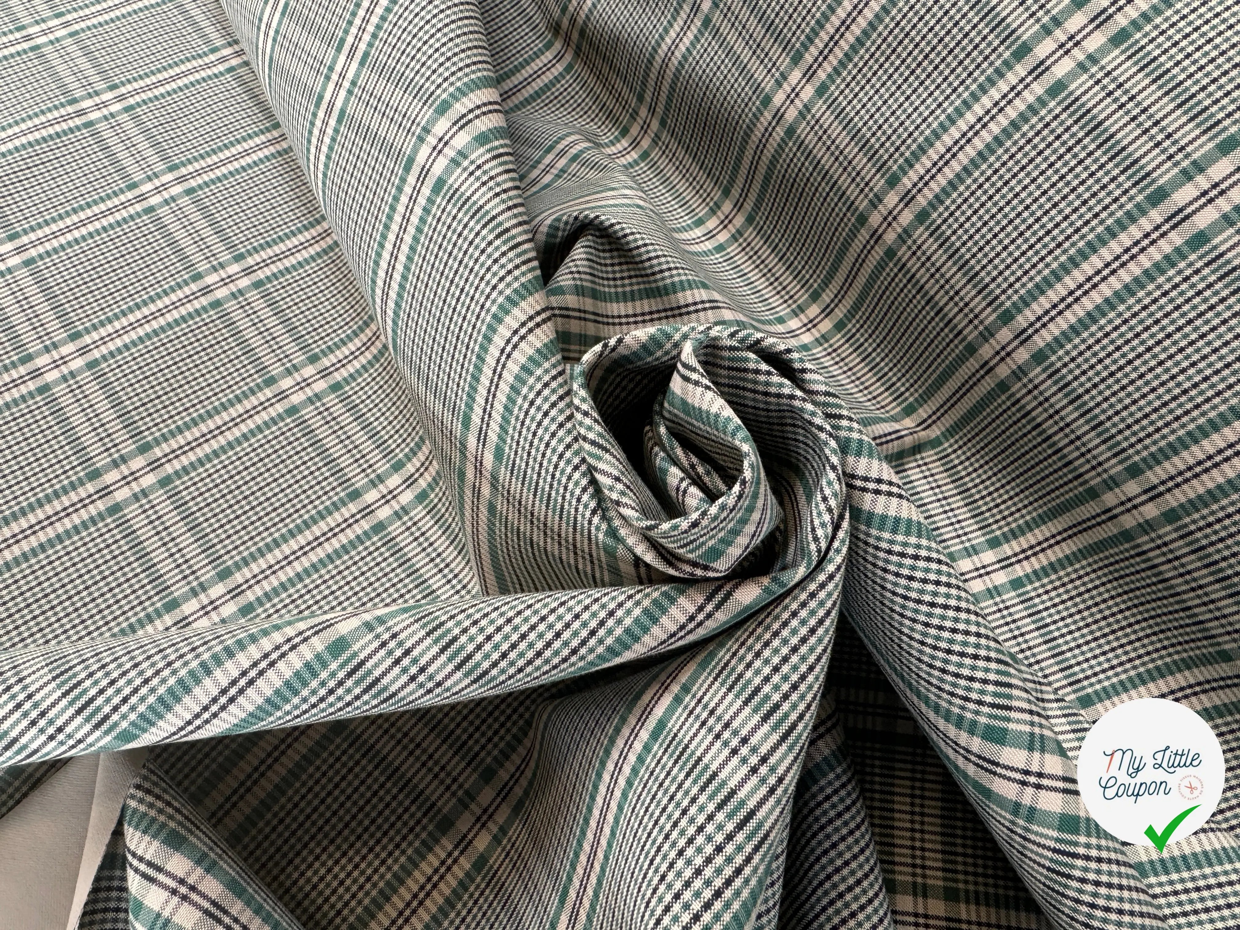 GABARDINE CONTRECOLLÉE PRINCE DE GALLES GREEN - My Little Coupon