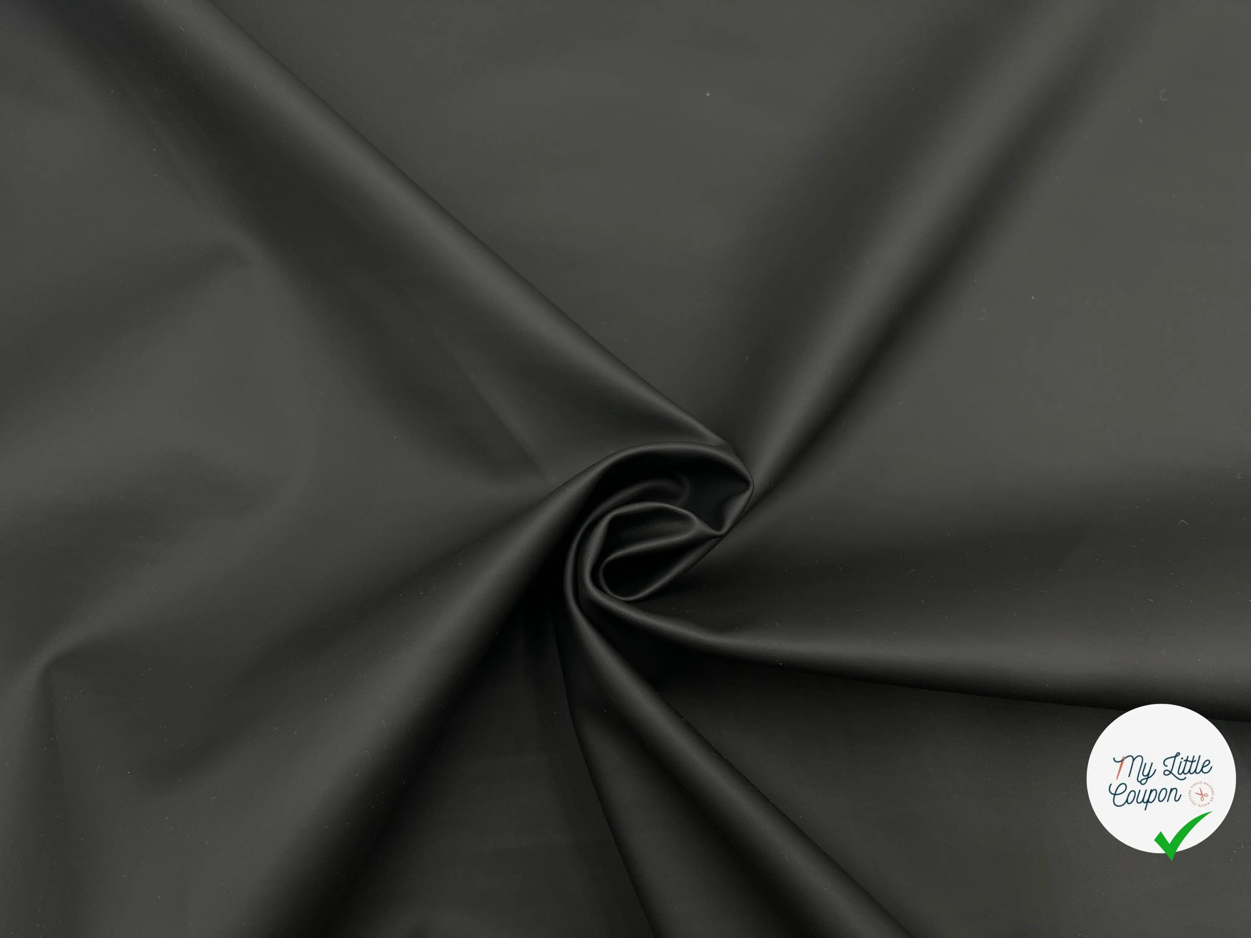 GABARDINE COTON BLANC CONTRECOLLÉ POLYURETHANE NOIR - My Little Coupon - tissu - coudre