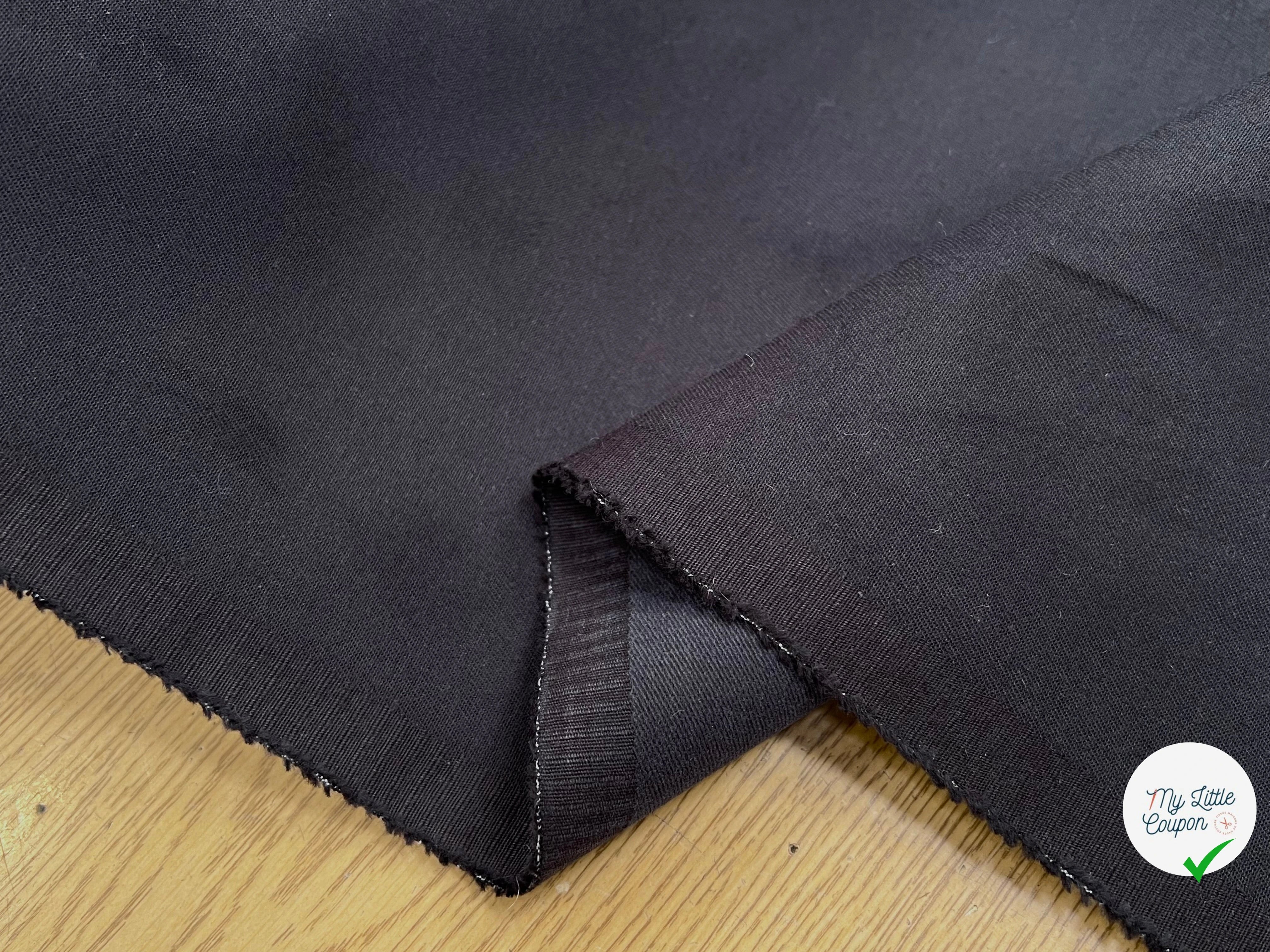 GABARDINE COTON GRATTÉE DUVETEUX GRIS ANTHRACITE - My Little Coupon