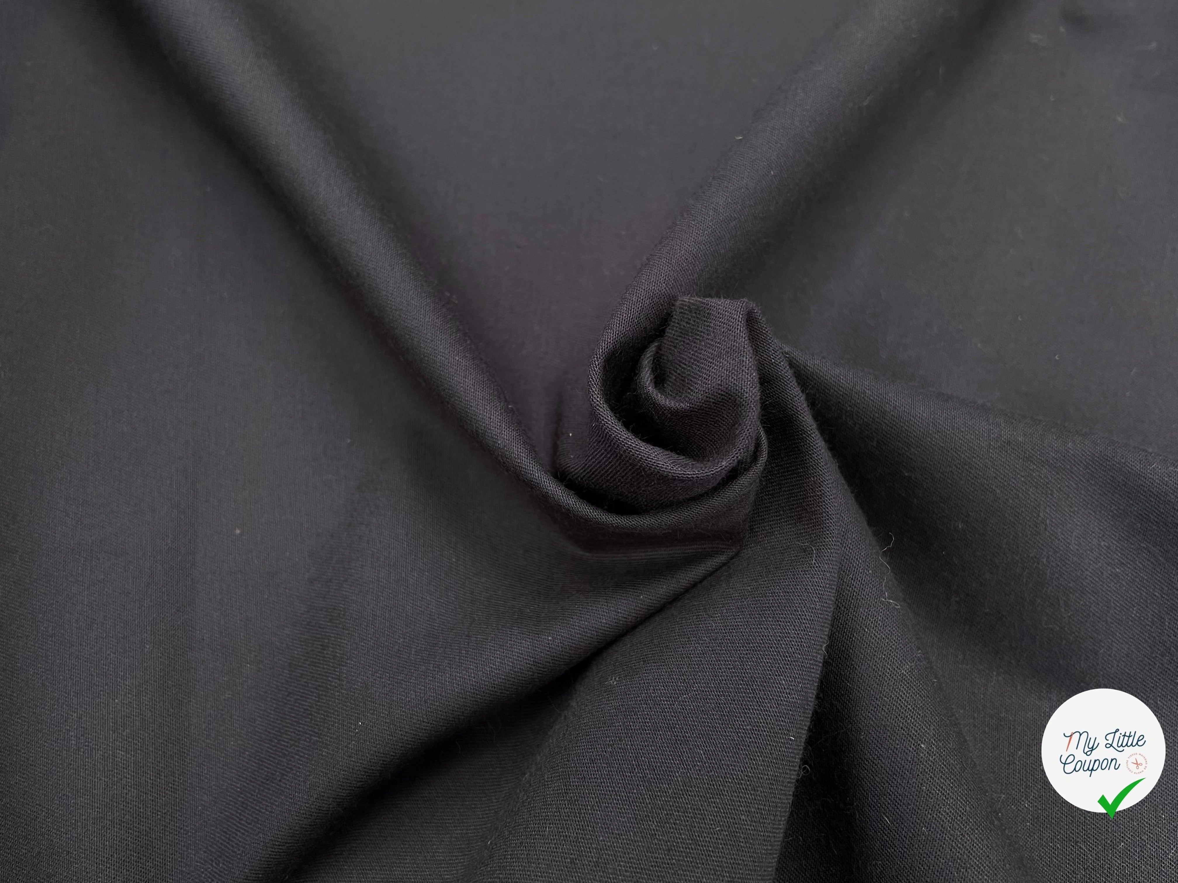 GABARDINE COTON GRATTÉE DUVETEUX GRIS ANTHRACITE - My Little Coupon