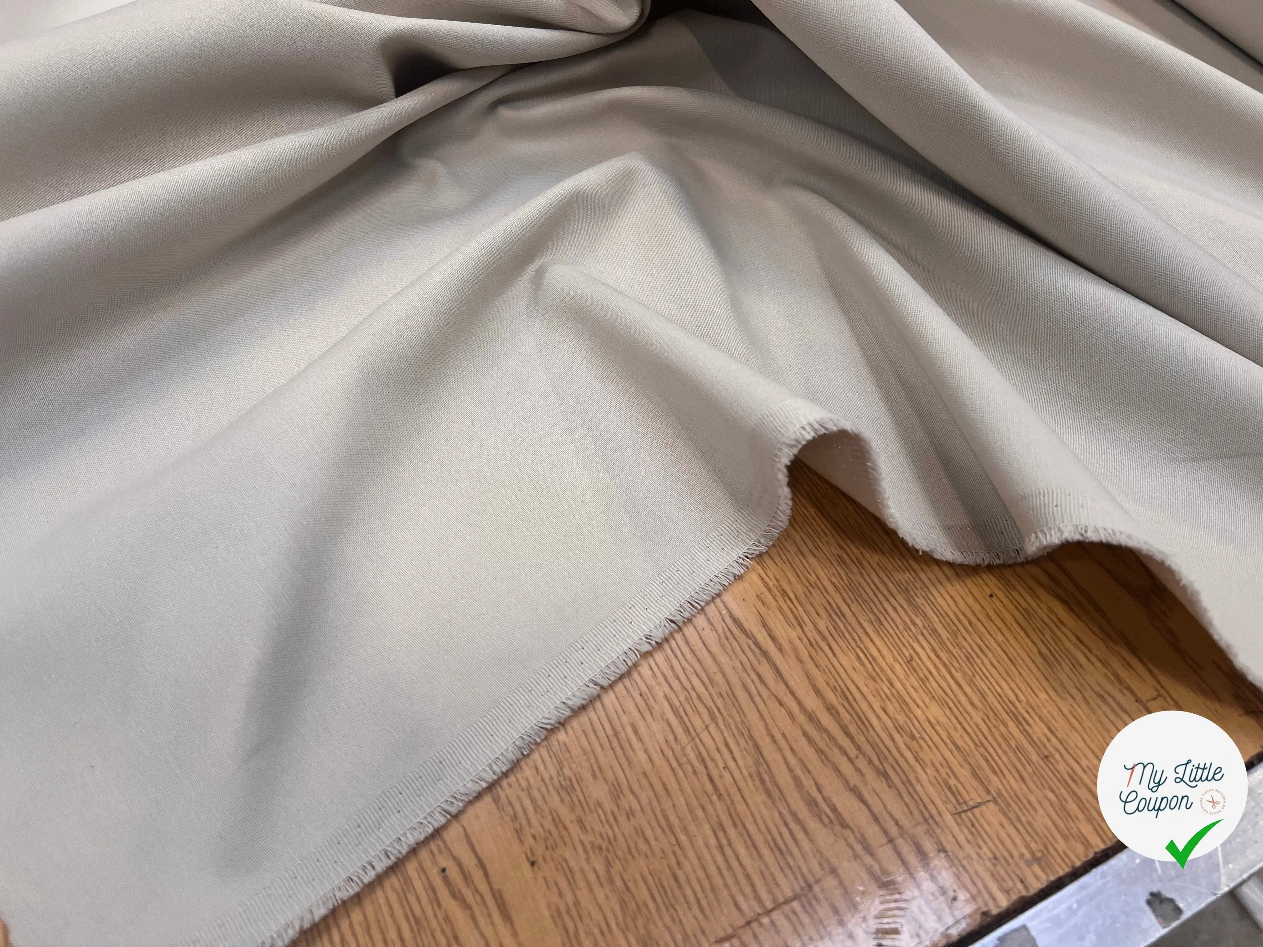 GABARDINE COTON PETITE LAIZE ECRU BEIGE - My Little Coupon